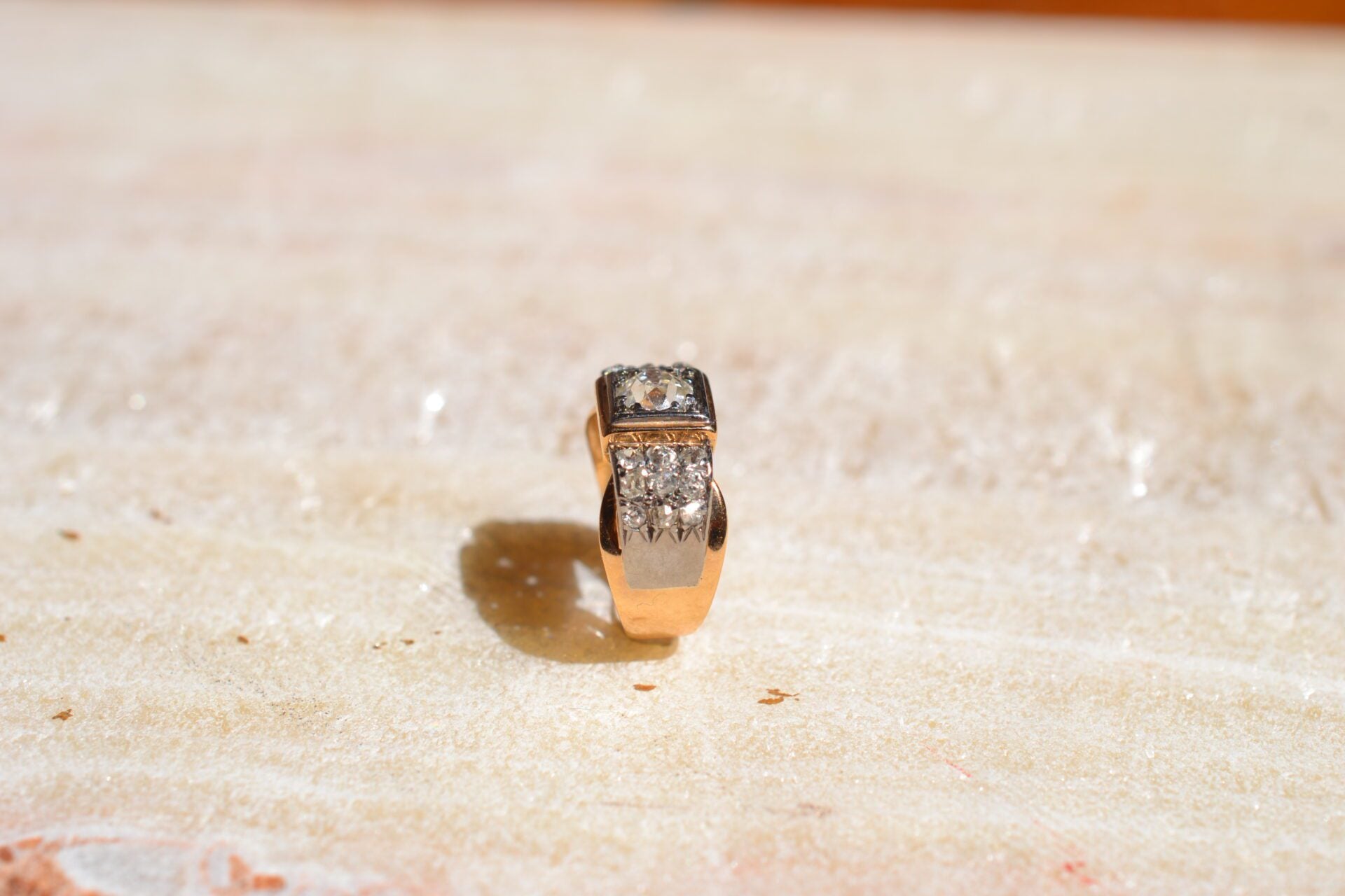Bague Tank 2 Ors et Diamants