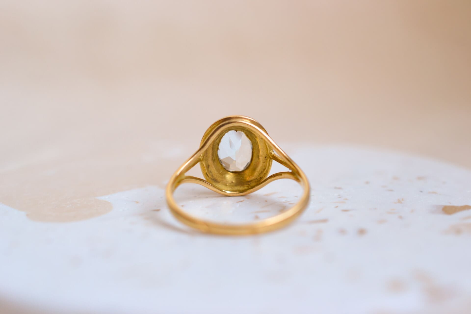Bague Aigue-Marine décor torsadé