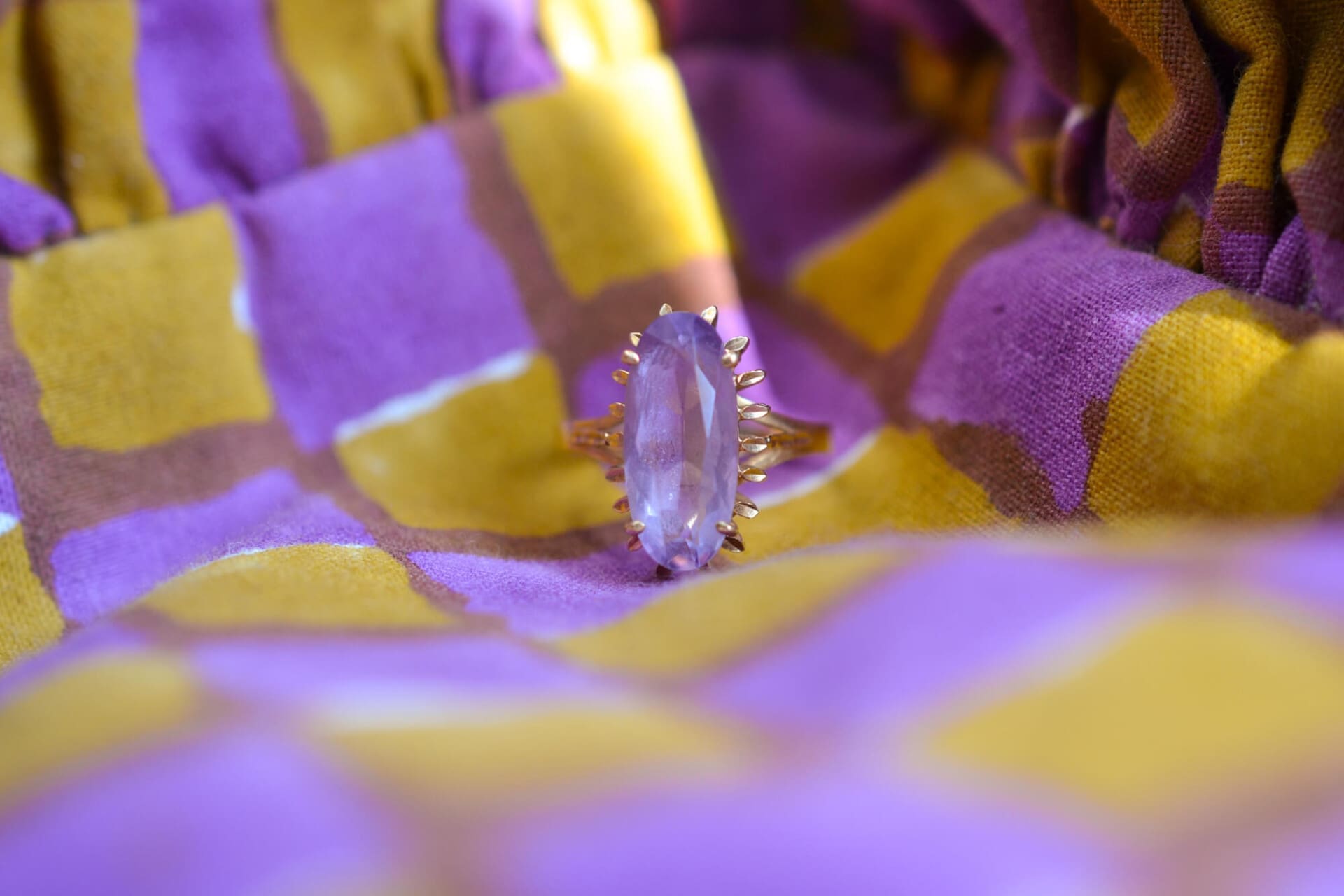 Bague Améthyste ovale sertie griffes