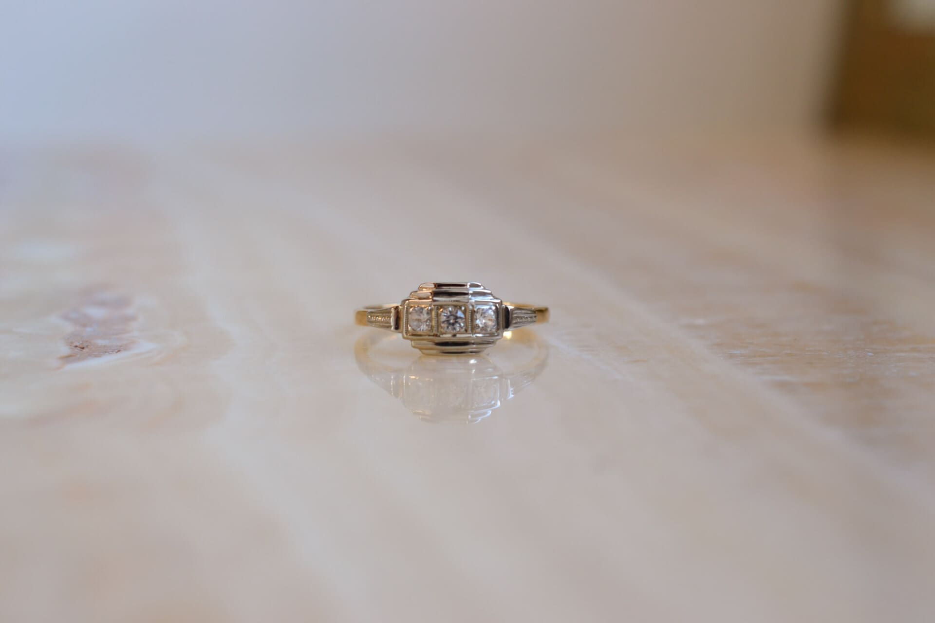 Bague Art Déco 2 Ors Oxydes