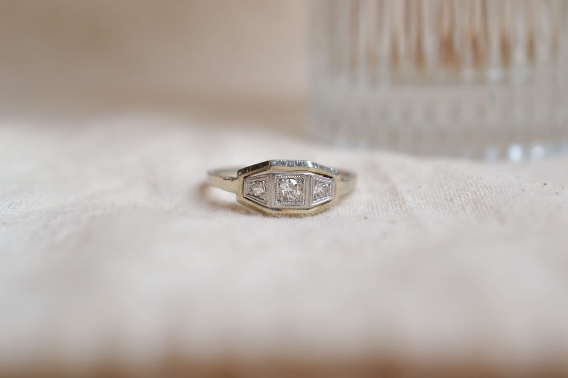 Bague Art Déco Or blanc Diamants