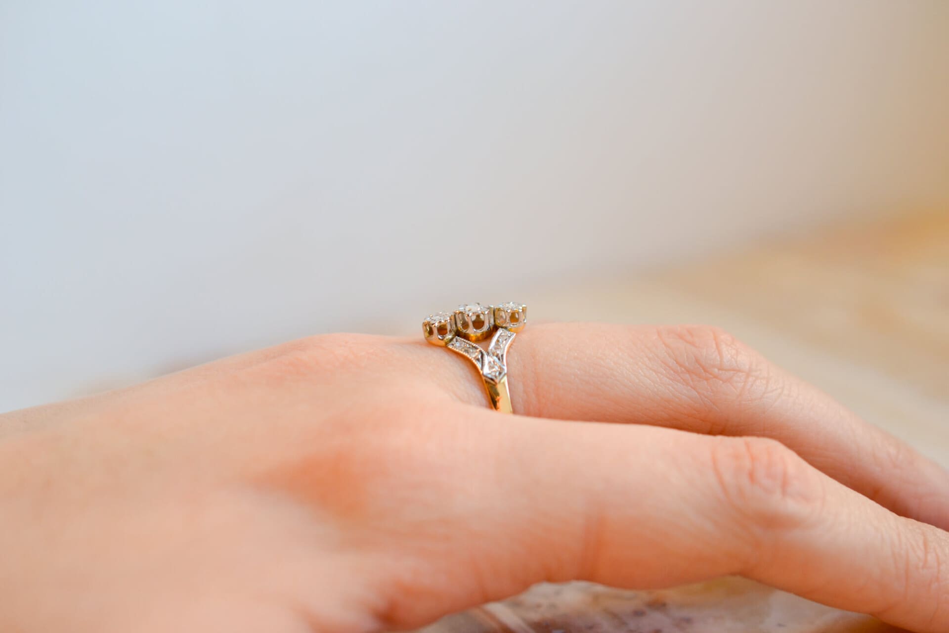 Bague losange 2 Ors Diamants