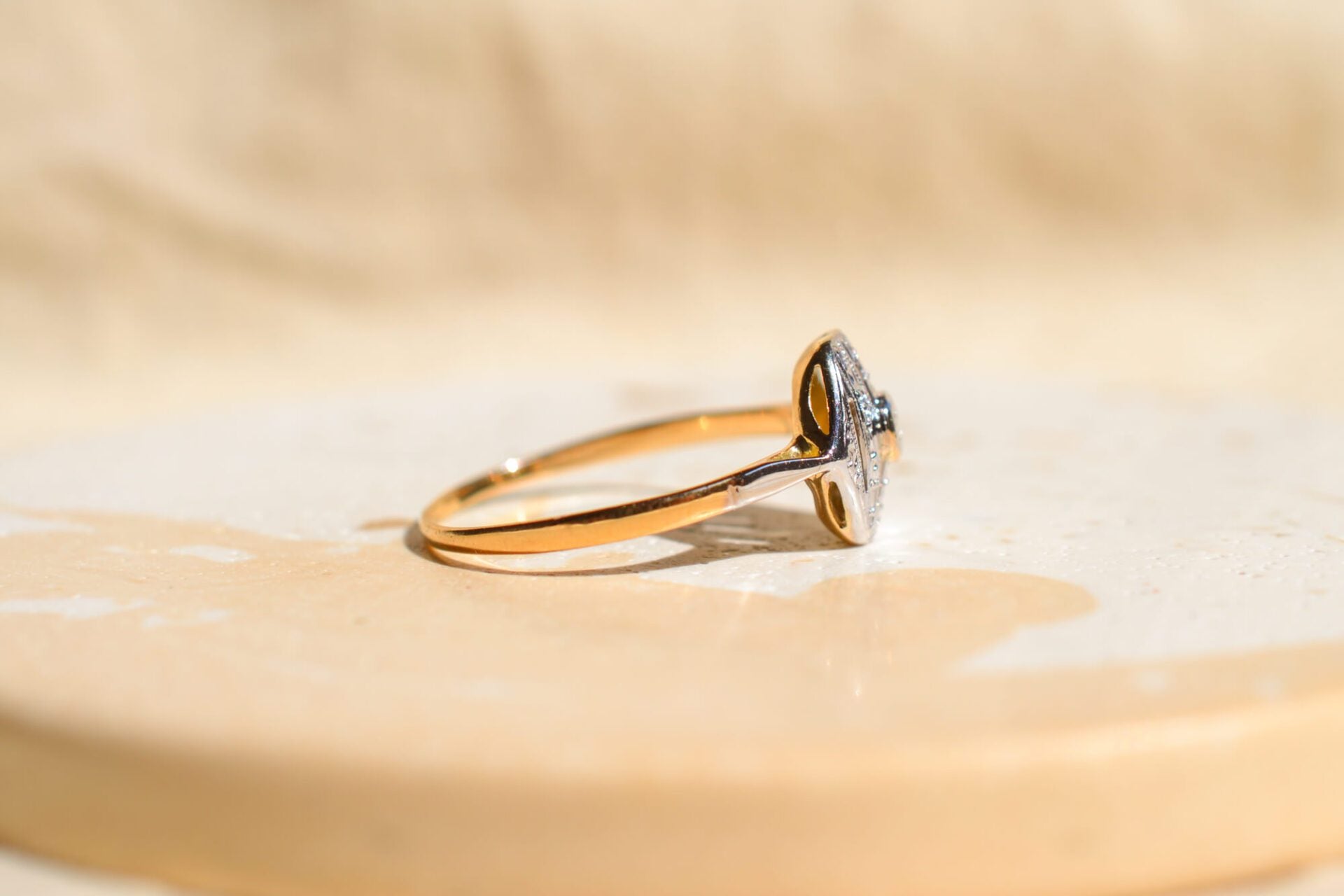 Bague Art Déco 2 Ors Diamant