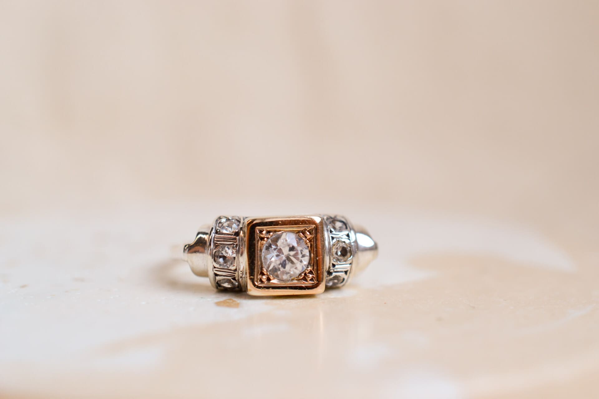 Bague Art Déco Argent Oxydes