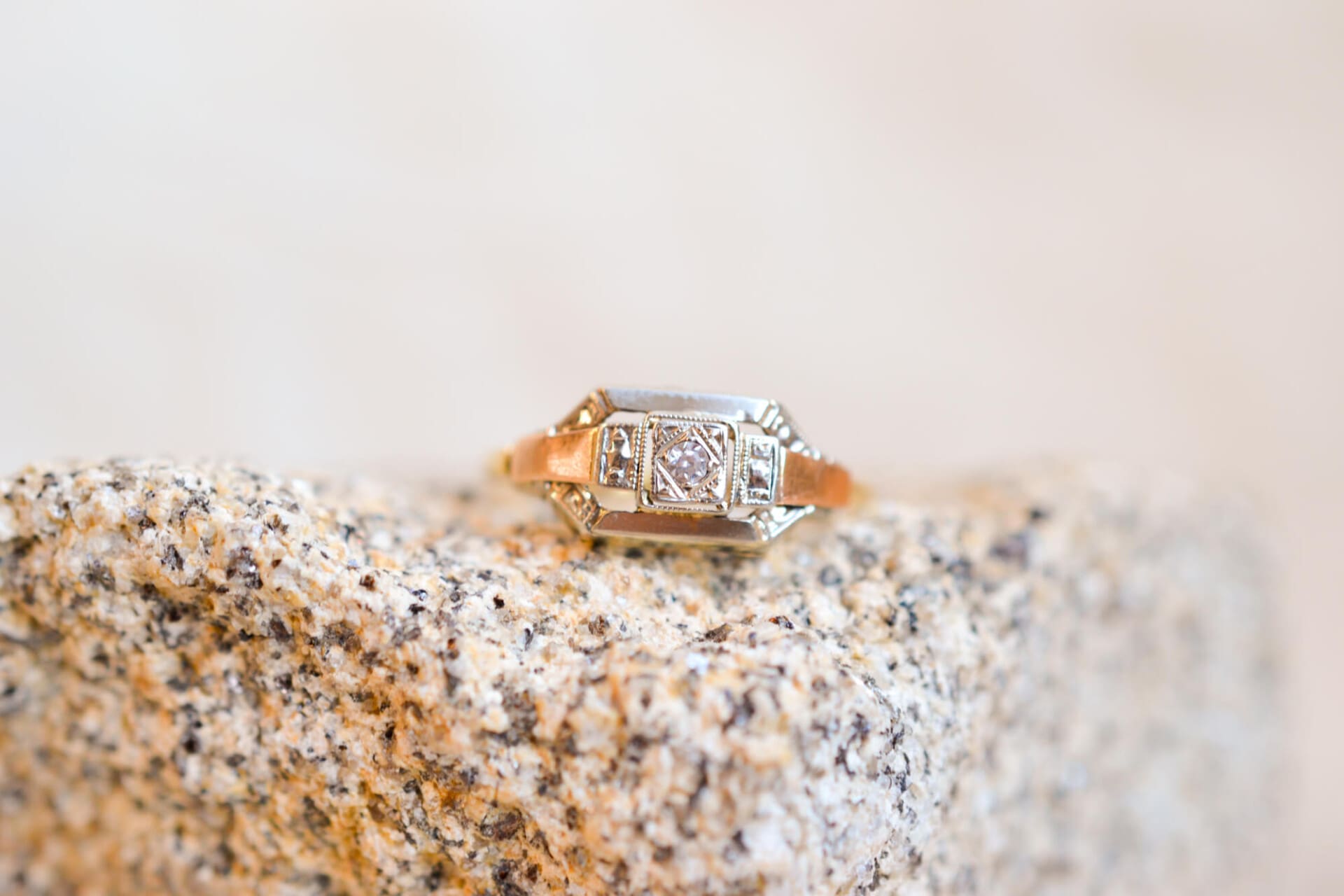 Bague Art Déco 3 Ors Oxyde