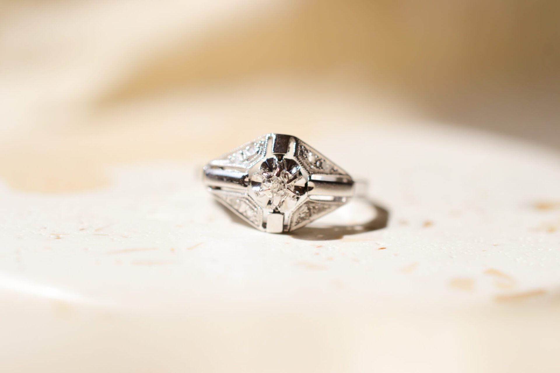 Bague Art Déco losange Diamants