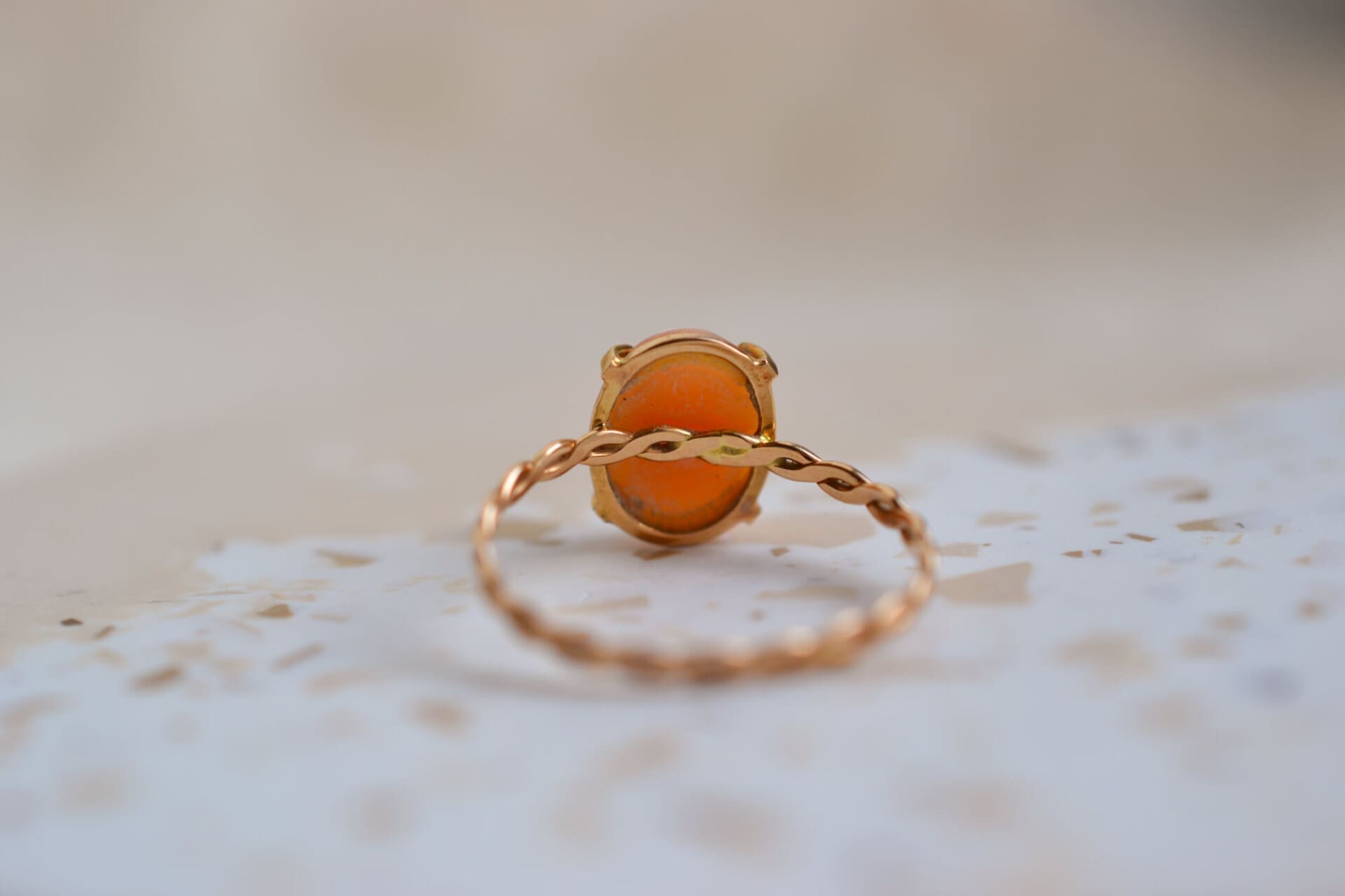 Bague Camée anneau torsadé