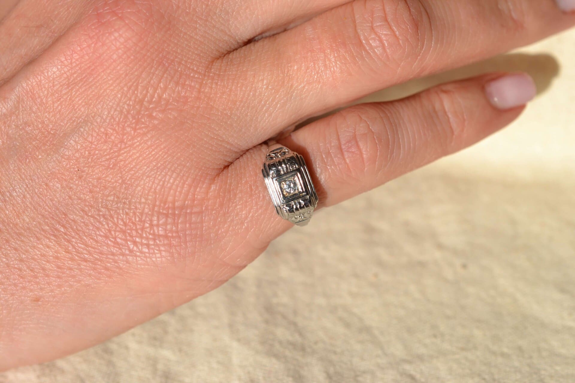 Bague Art Déco Or blanc Diamant