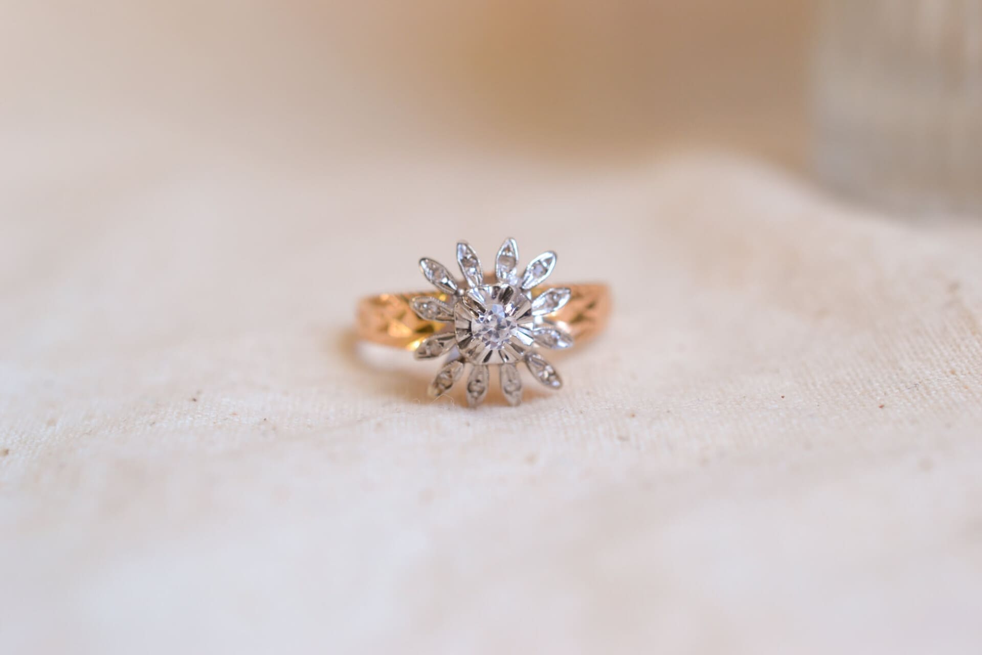 Bague Marguerite 2 Ors Diamants