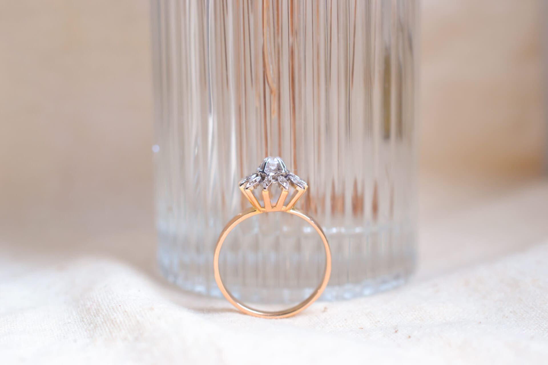 Bague Marguerite 2 Ors Diamants
