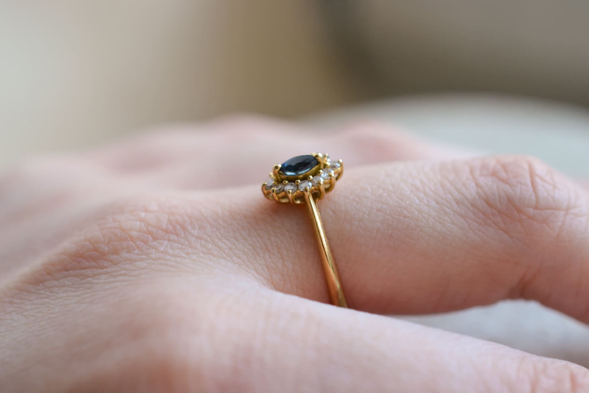 Bague Marguerite Saphir et Diamants