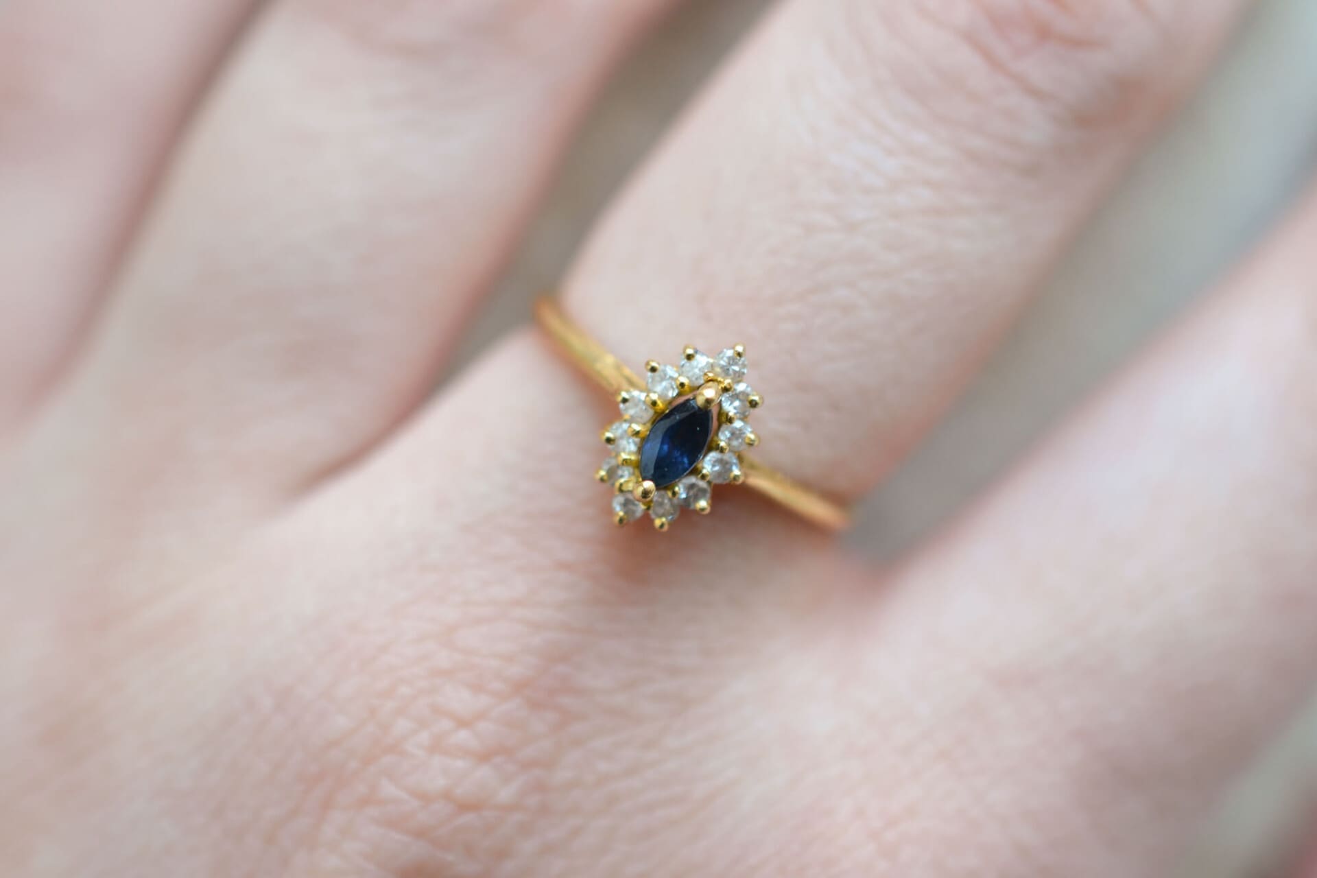 Bague Marguerite Saphir et Diamants