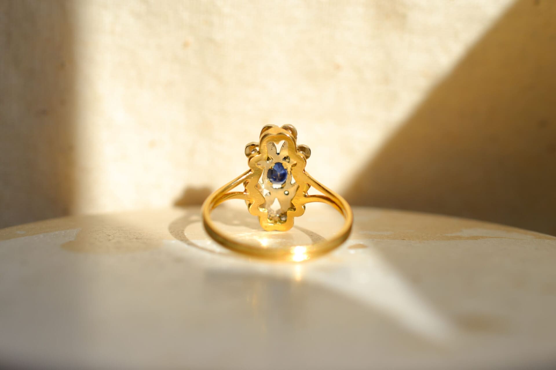 Bague ancienne Saphir et Diamants