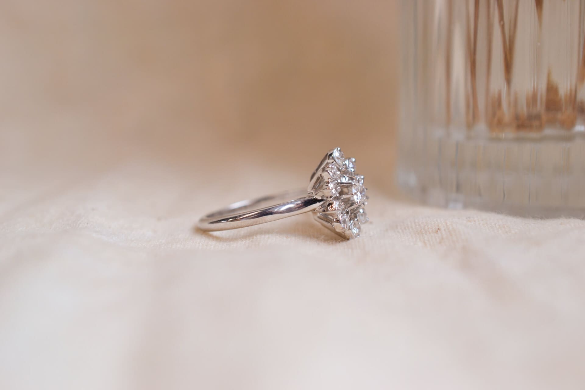 Bague Marguerite Or blanc Diamants