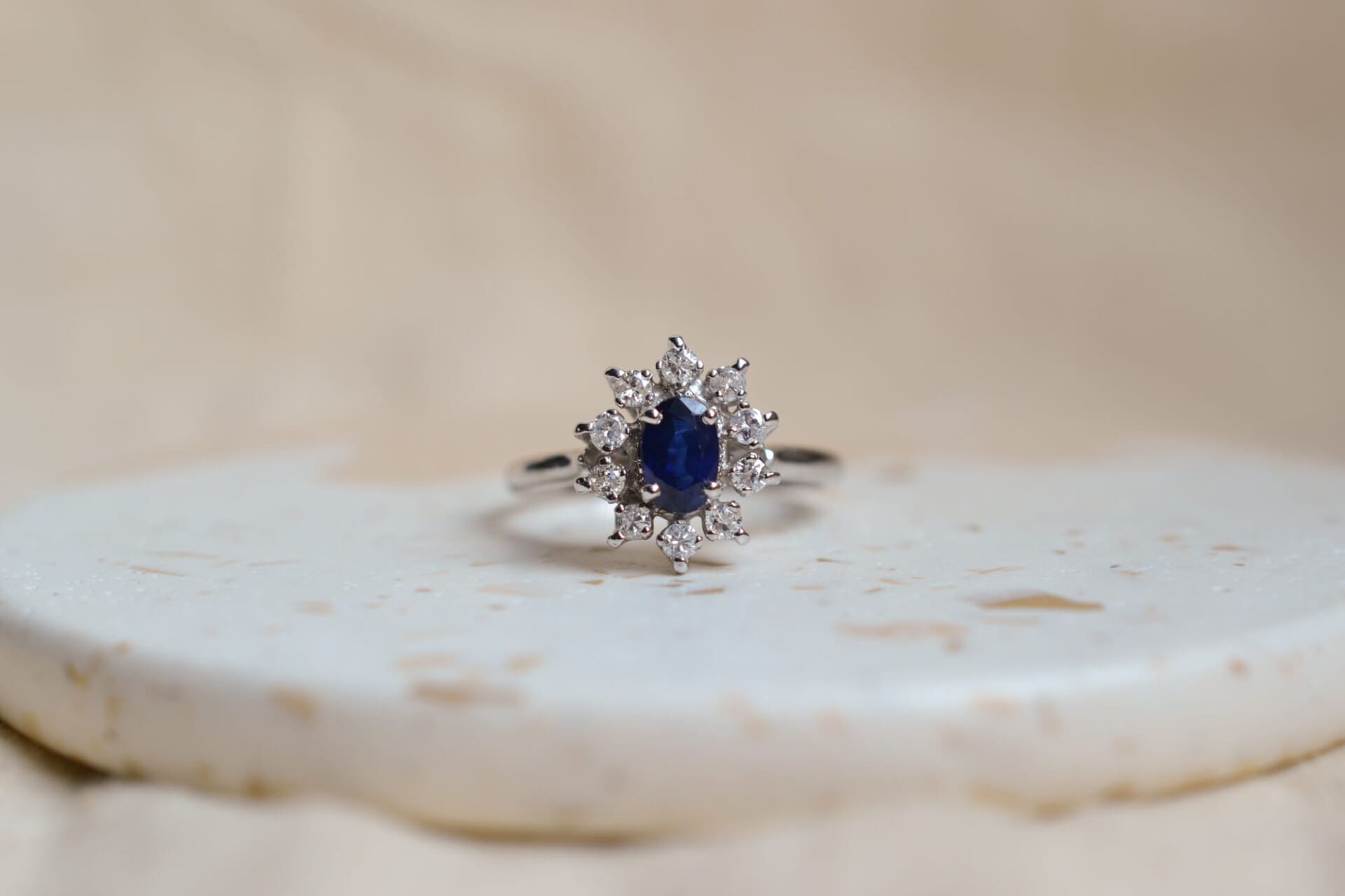 Bague Marguerite Saphir et Diamants
