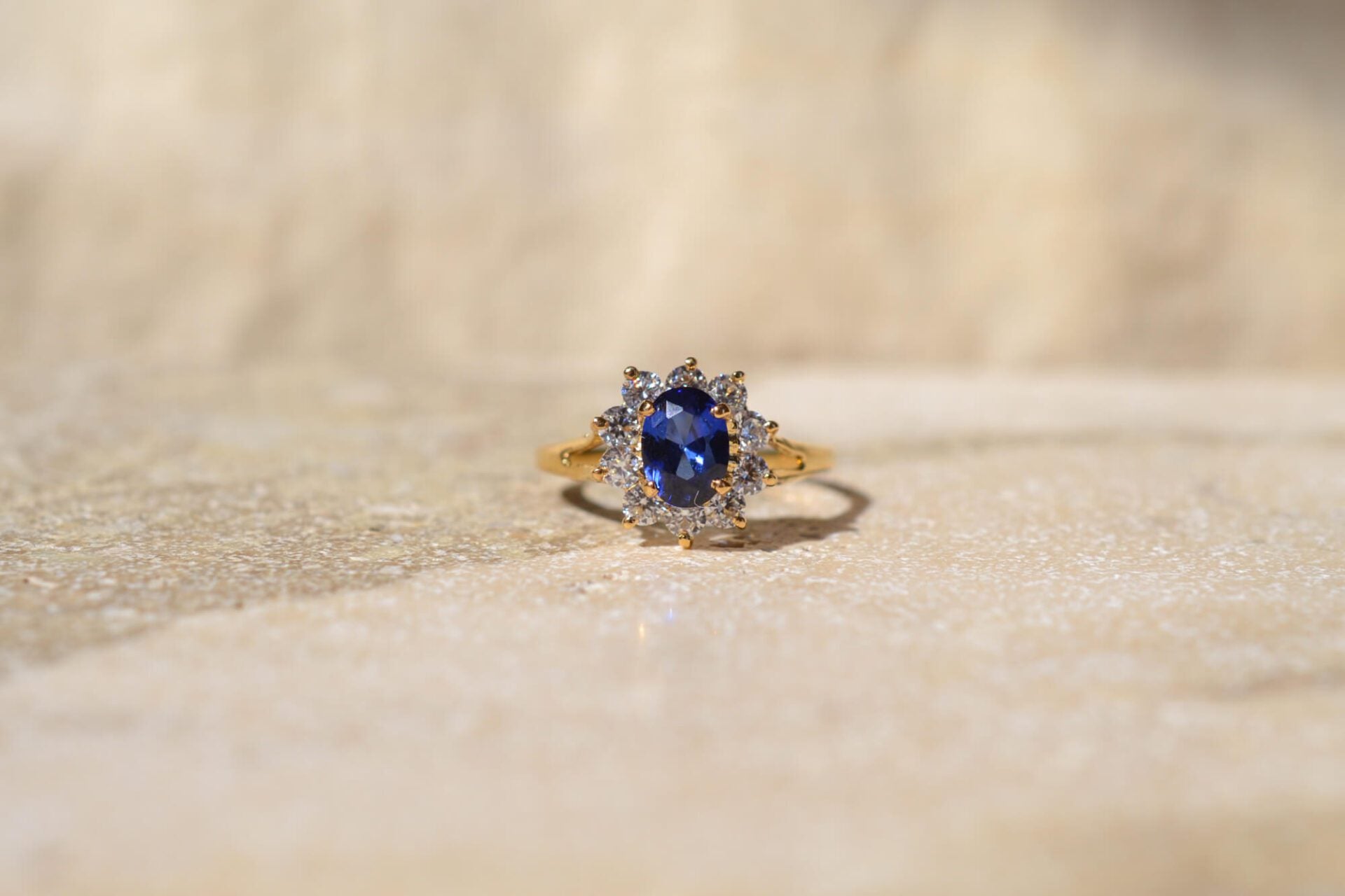 Bague Marguerite Saphir de synthèse