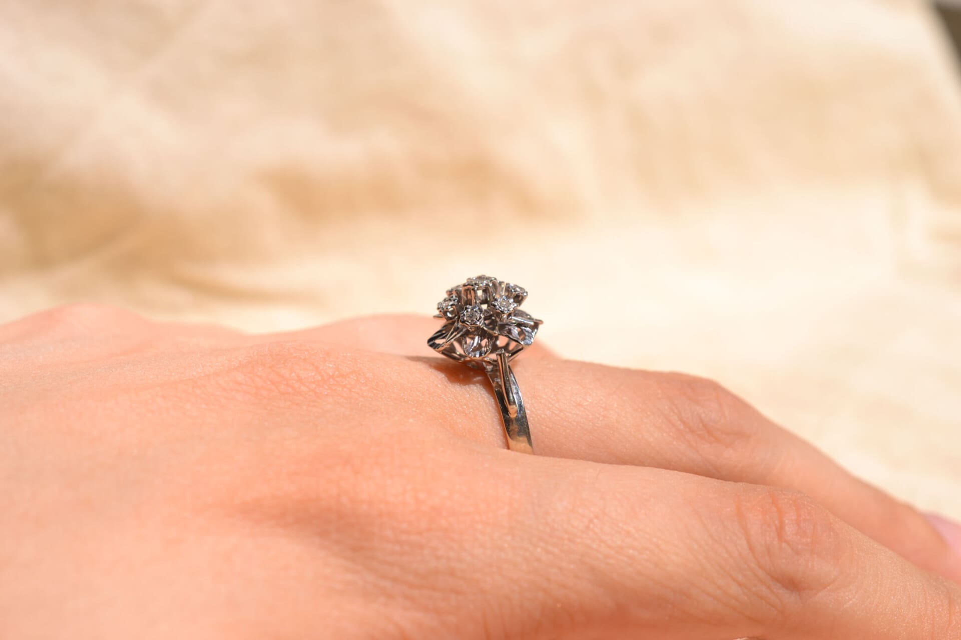 Bague Marguerite flocon Diamants