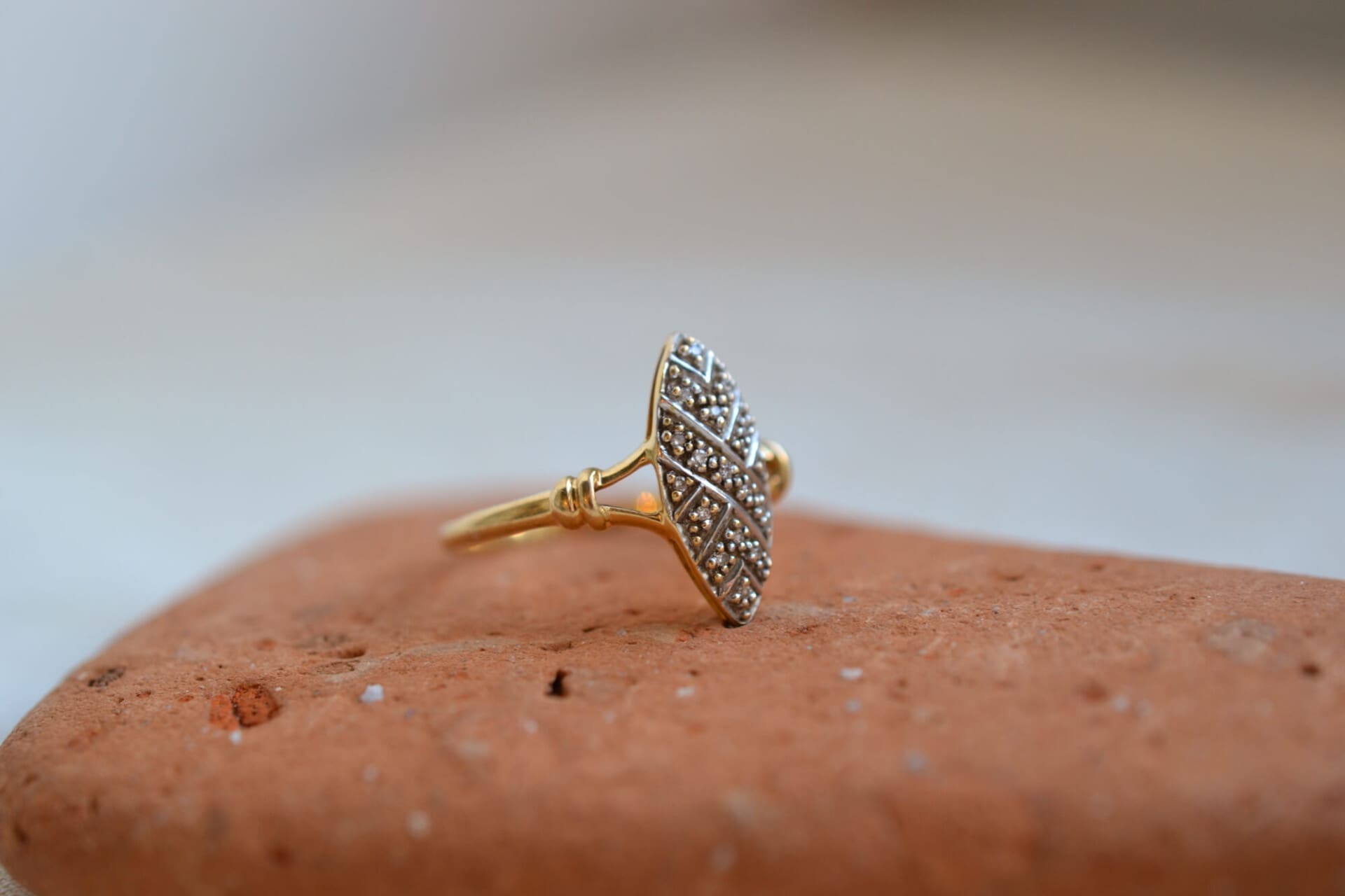 Bague Marquise 2 Ors Diamants