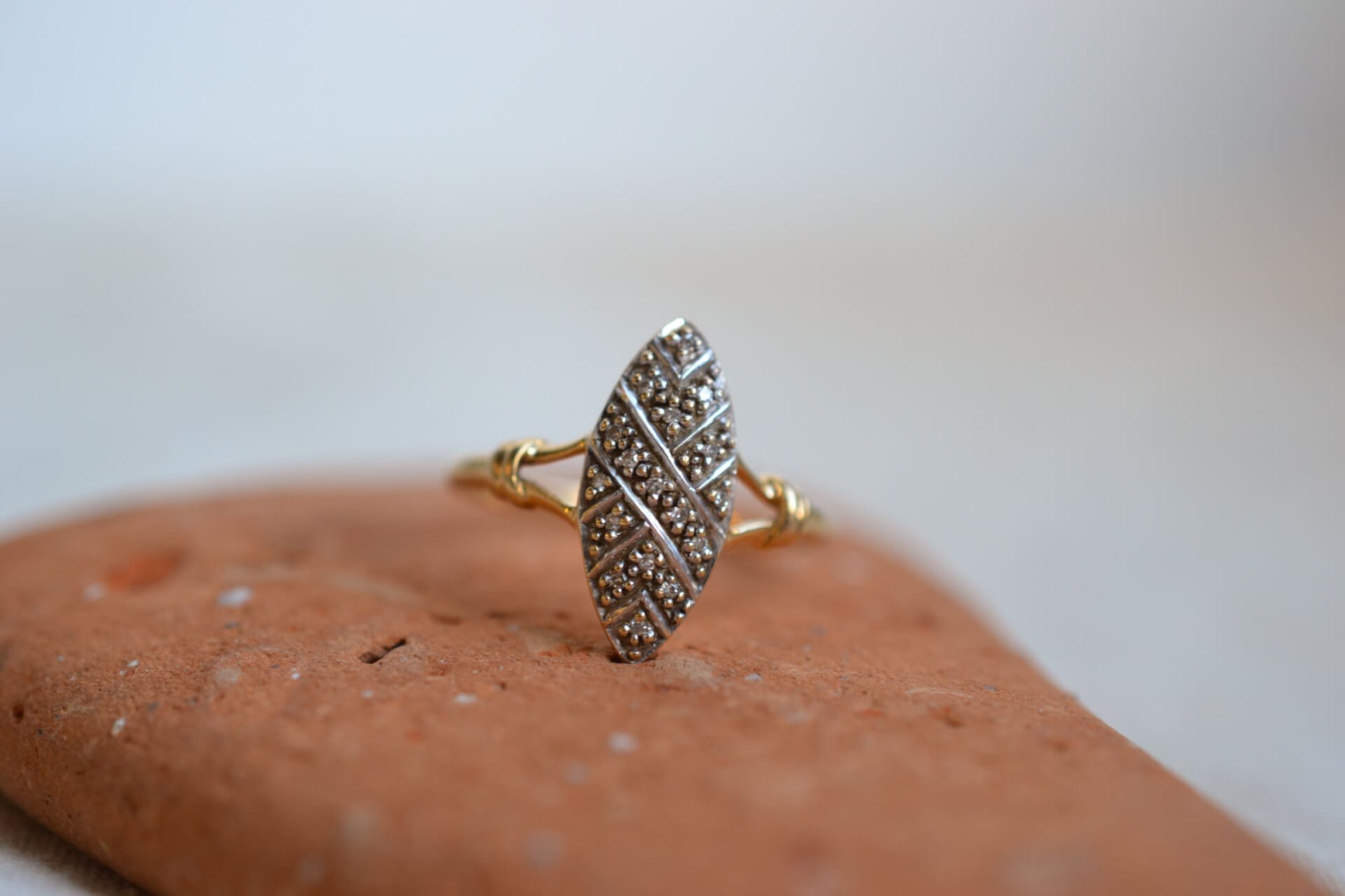 Bague Marquise 2 Ors Diamants