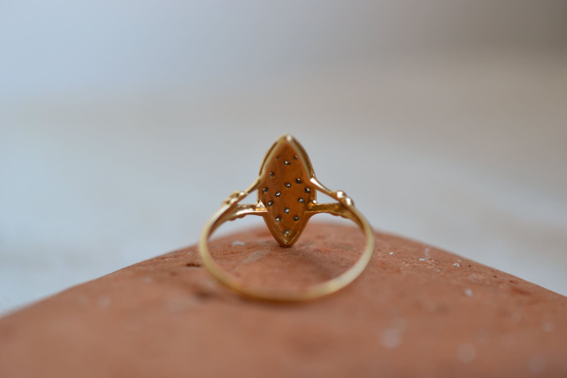 Bague Marquise 2 Ors Diamants