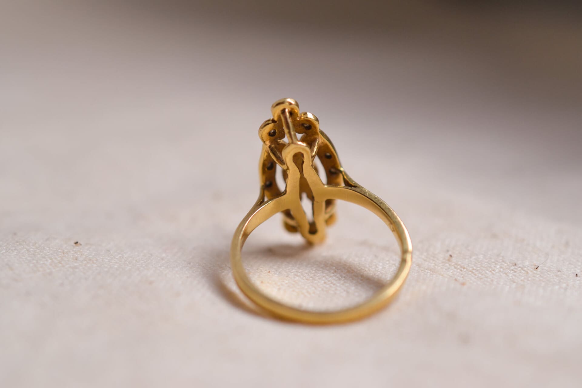 Bague Marquise Perle Art Nouveau