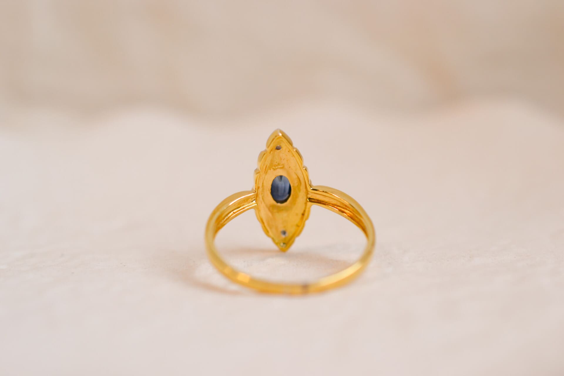 Bague Marquise 2 Ors Saphir