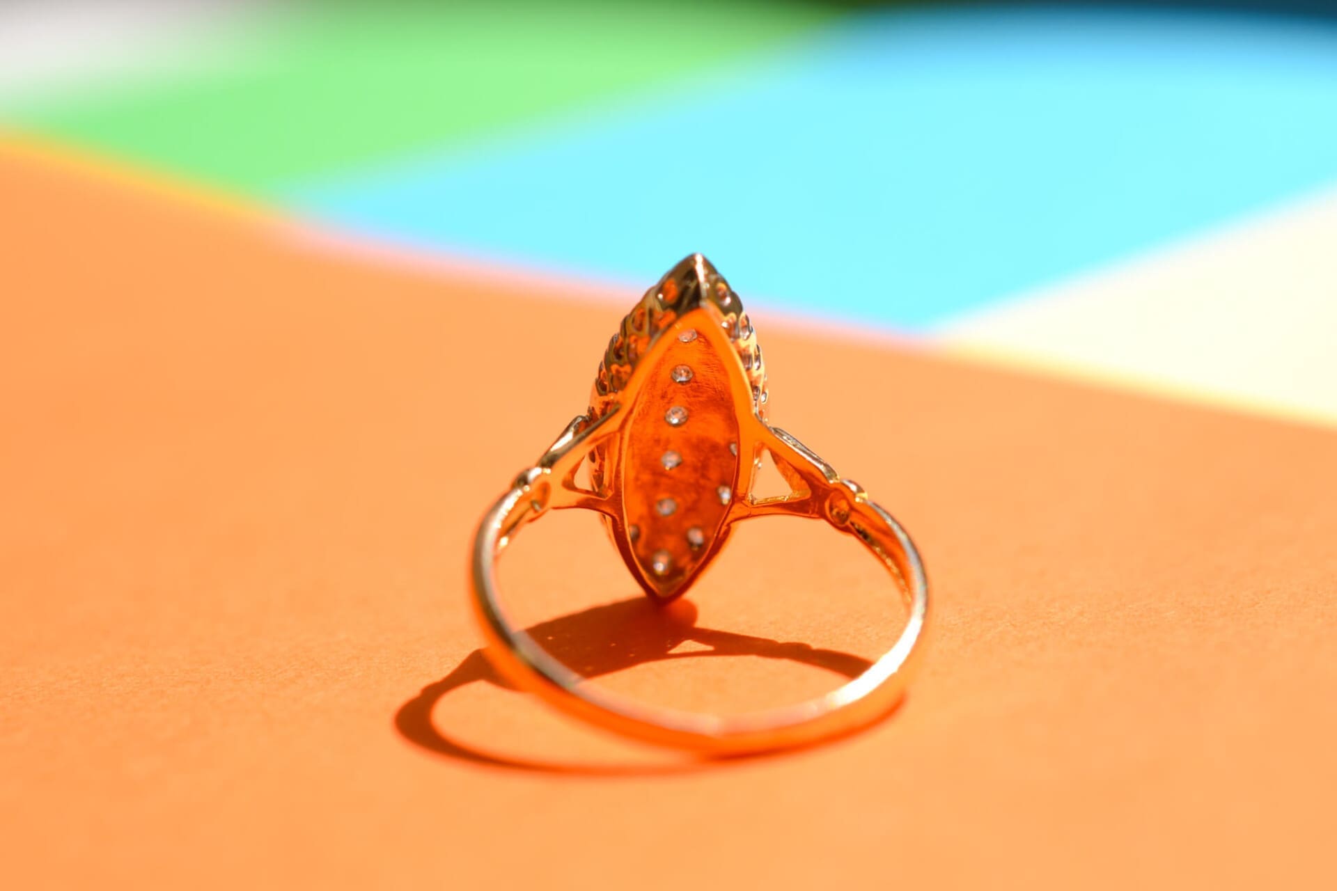 Bague Navette 2 Ors Diamants