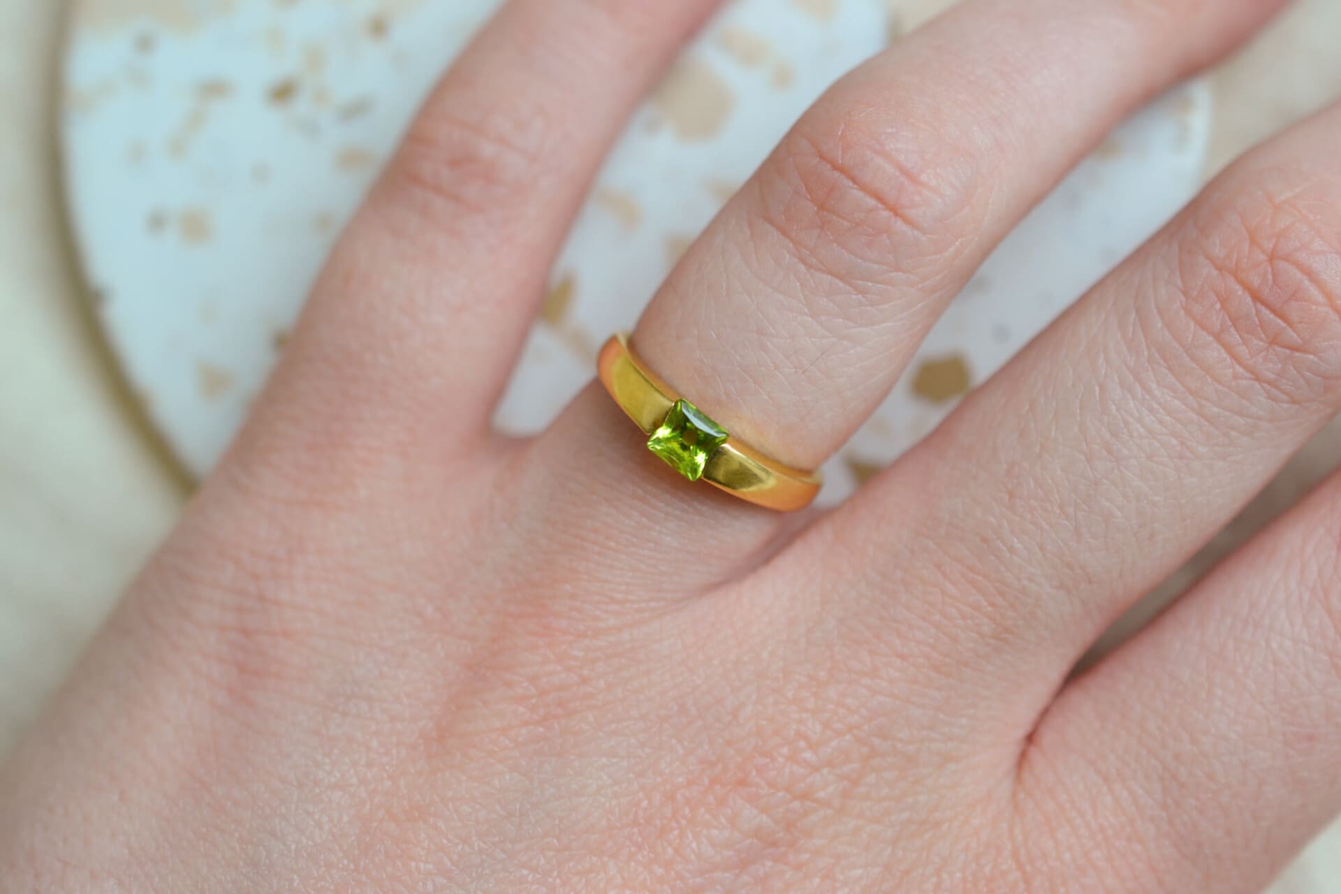 Bague Péridot carré
