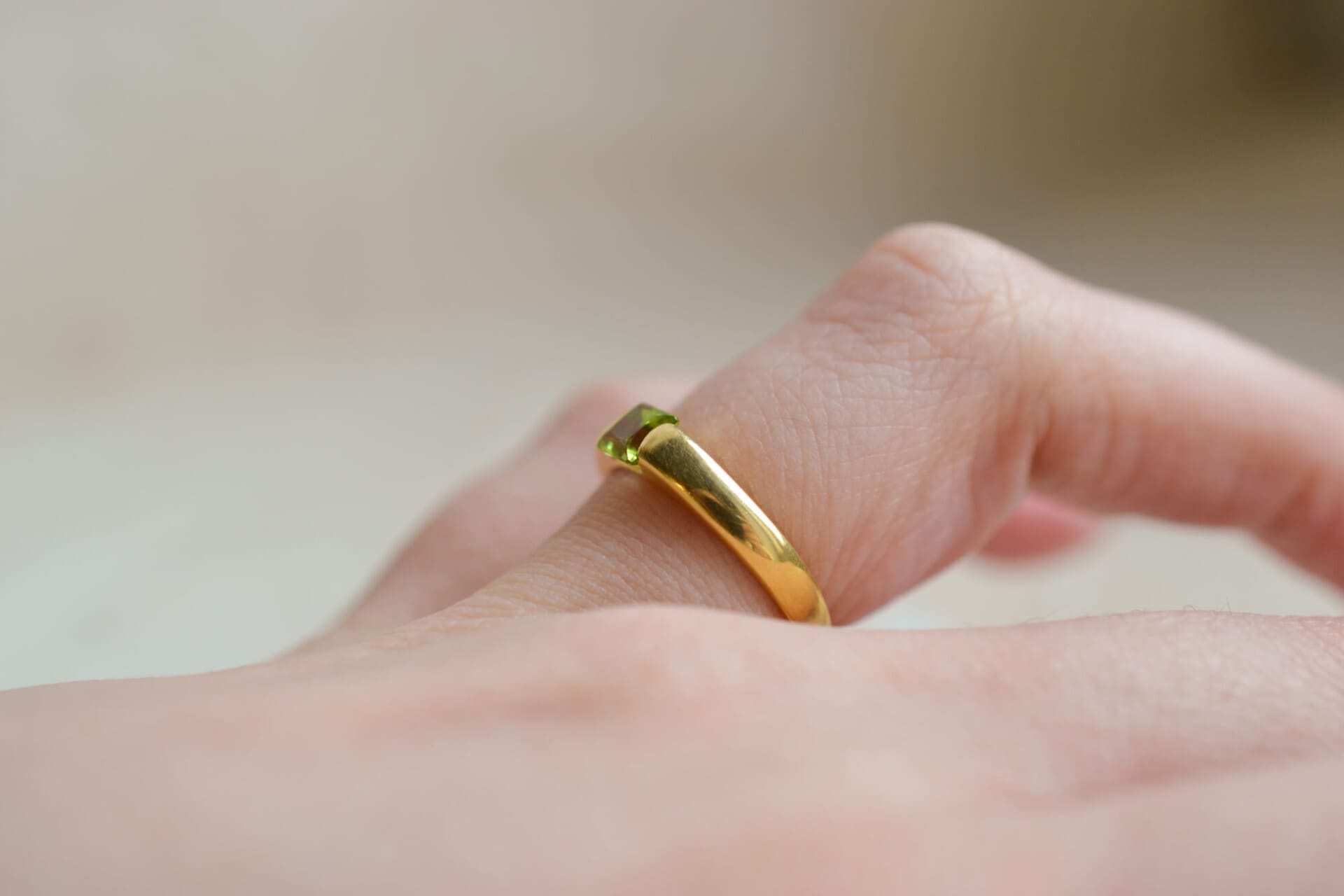 Bague Péridot carré