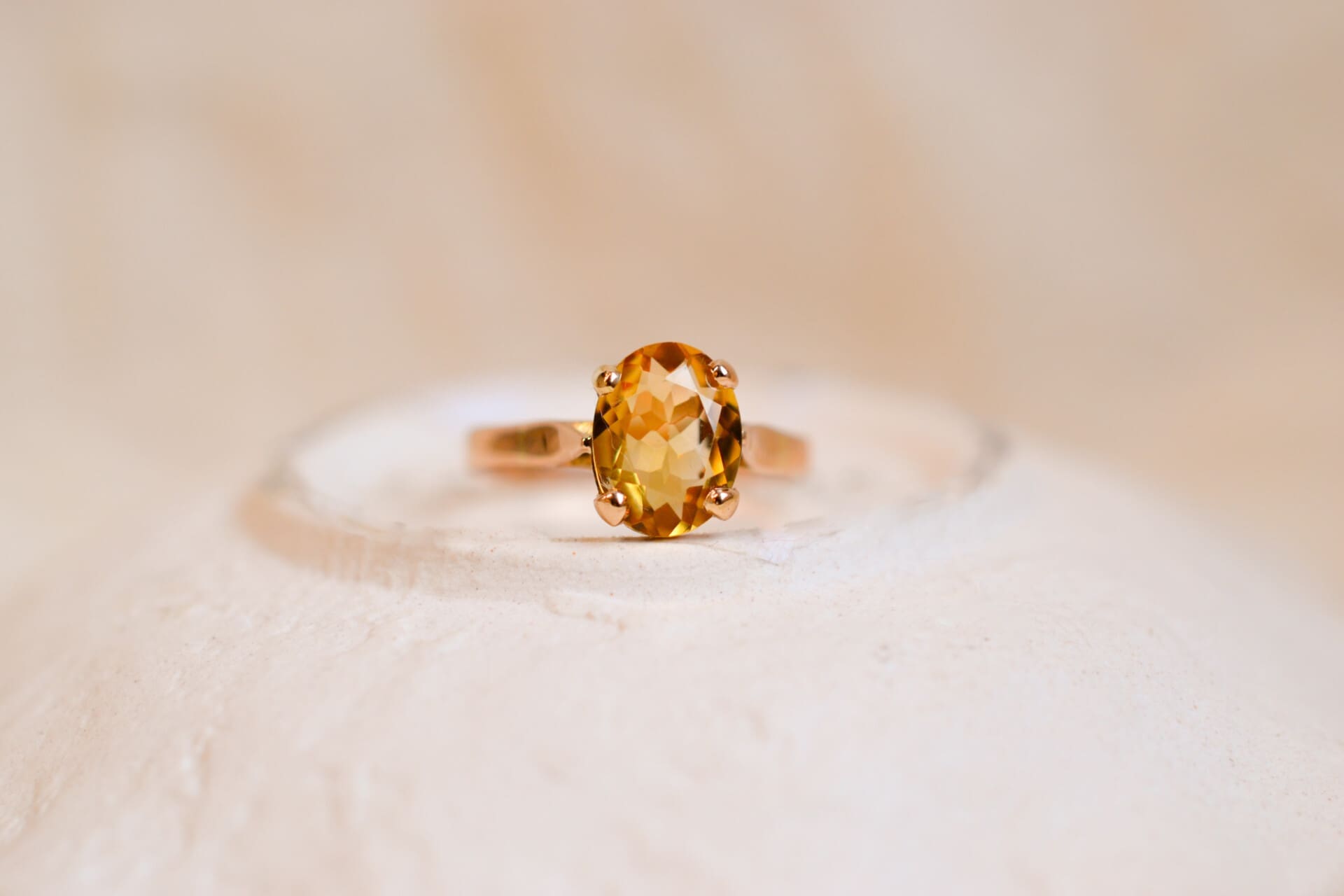 Bague Solitaire Citrine