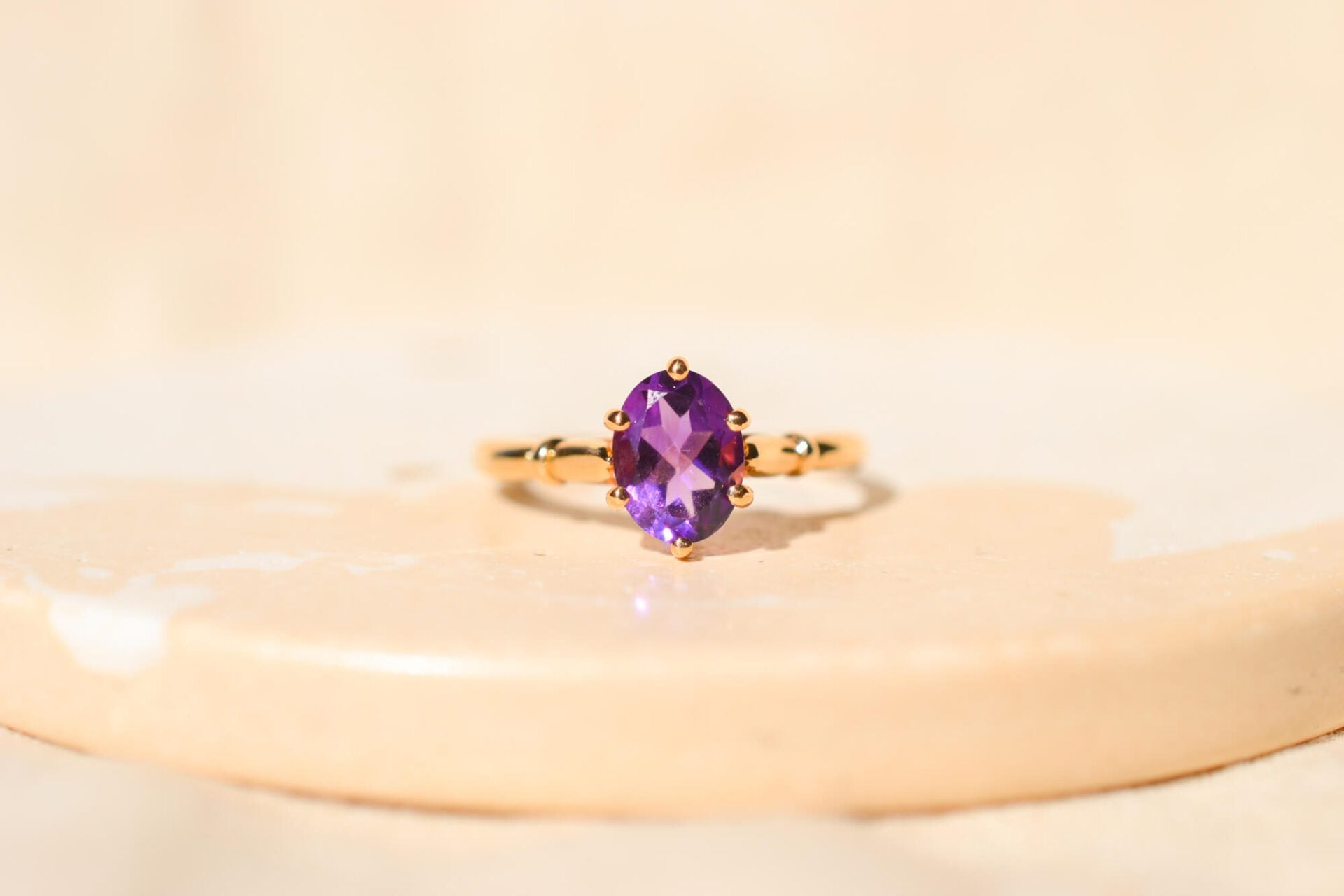 Bague Solitaire Améthyste