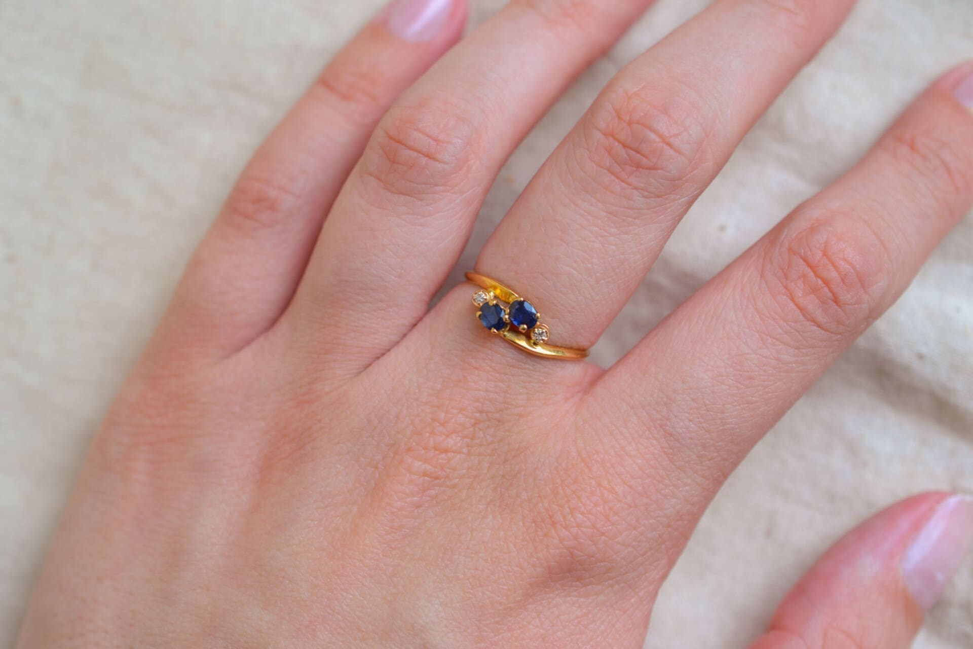 Bague Toi et Moi Saphirs et Diamants