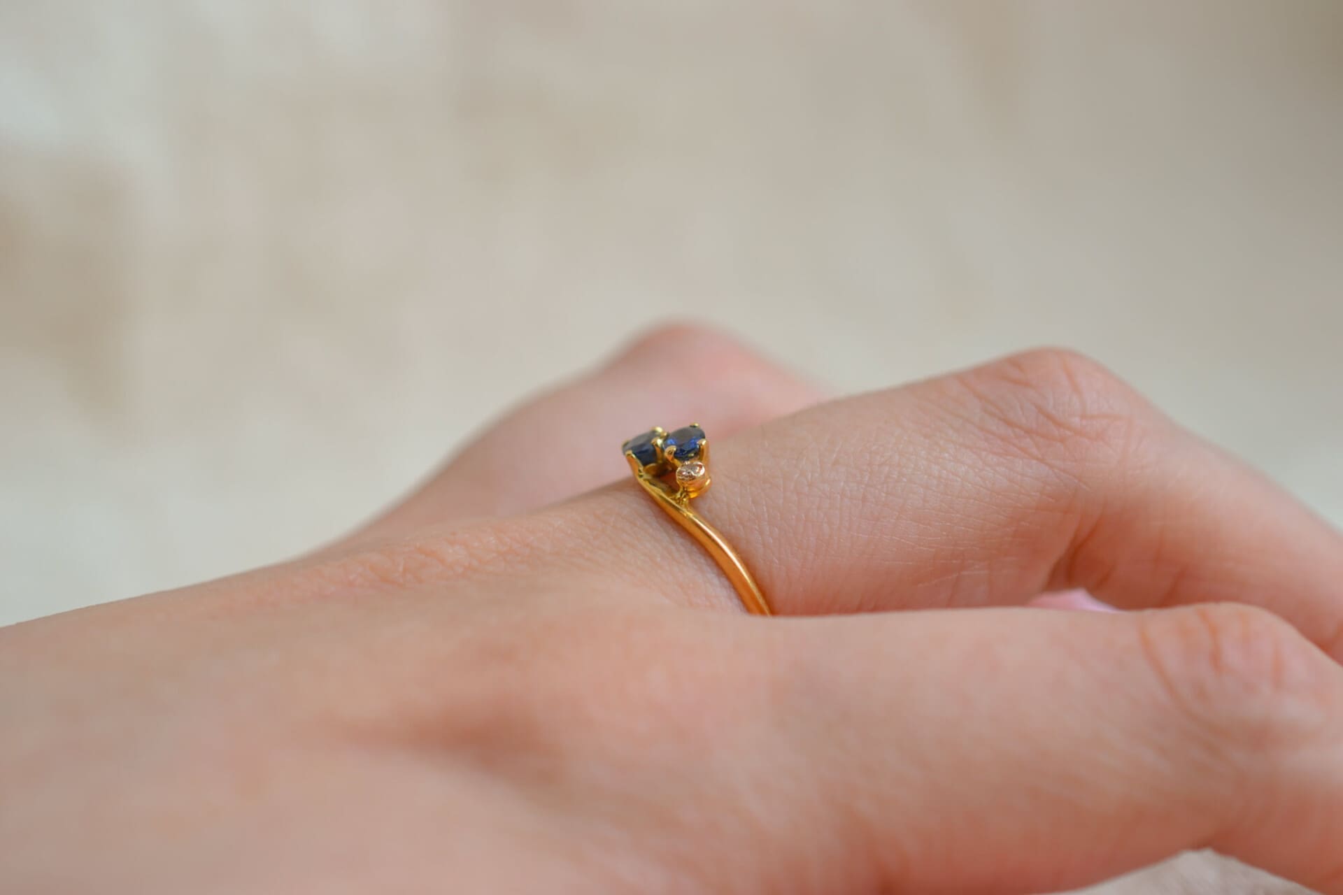 Bague Toi et Moi Saphirs et Diamants