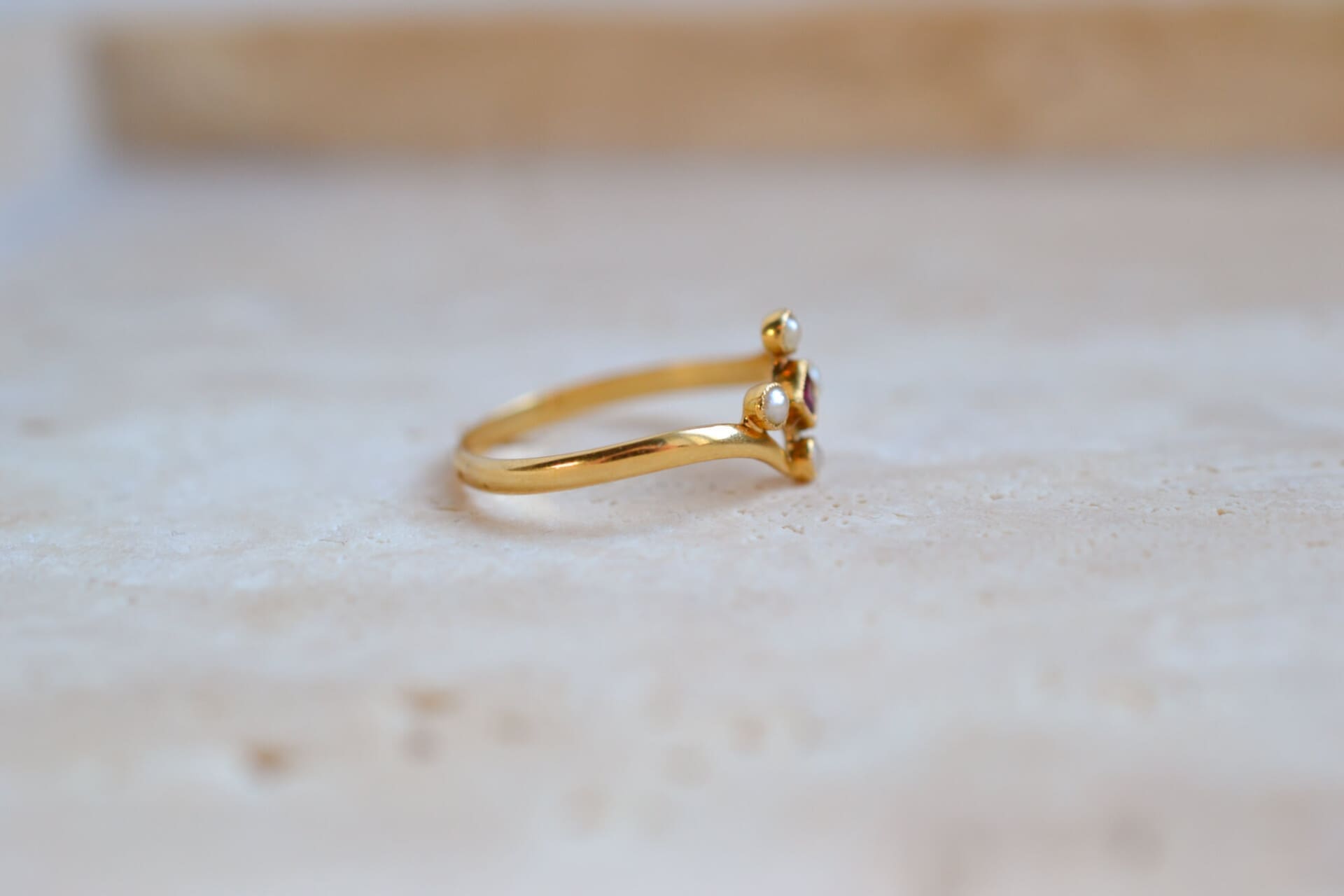 Bague Tourmaline et Perles