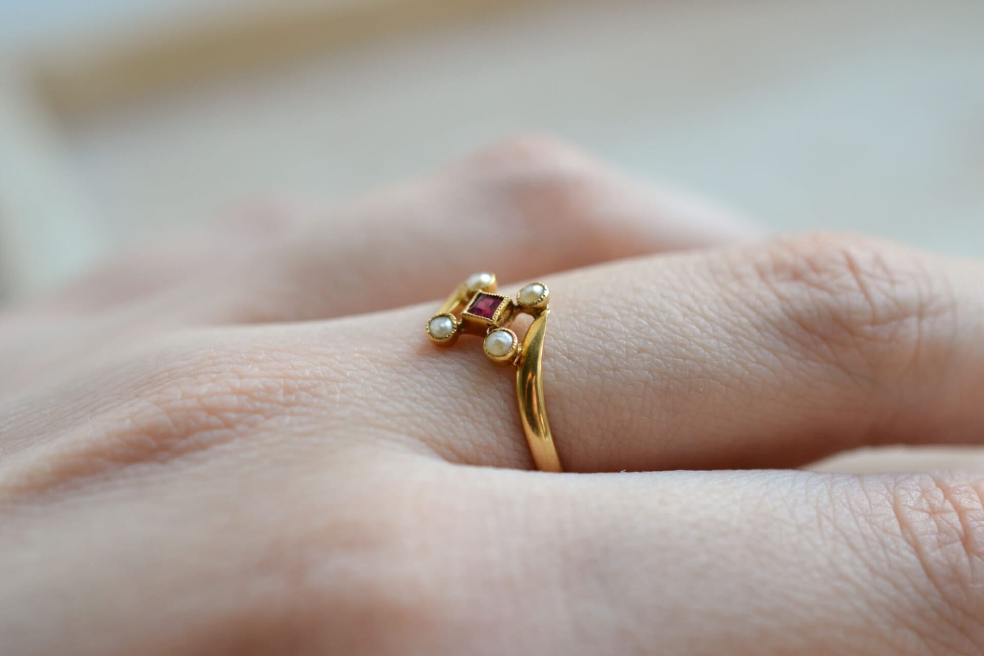 Bague Tourmaline et Perles