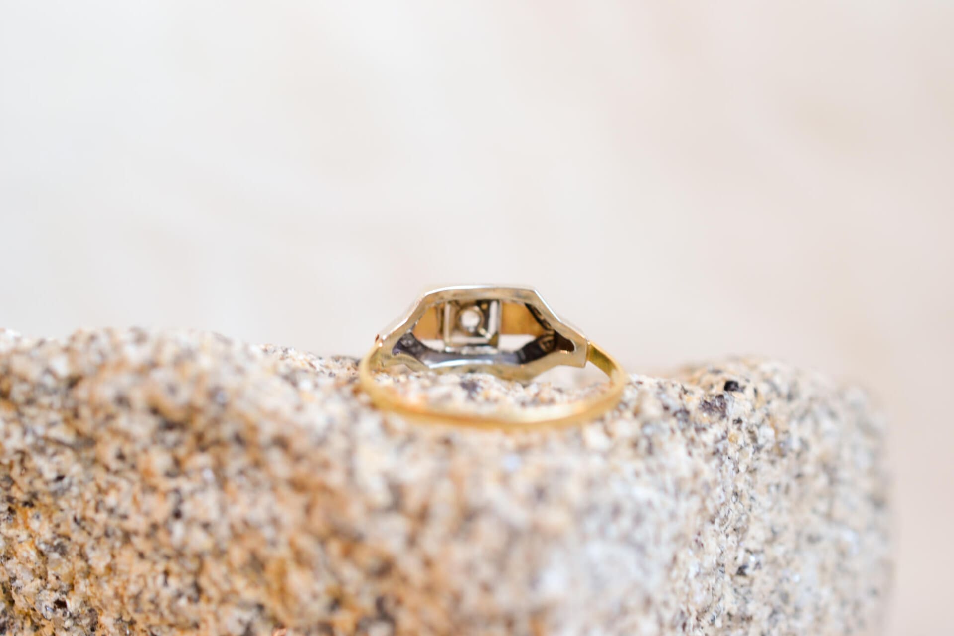 Bague Art Déco 3 Ors Oxyde