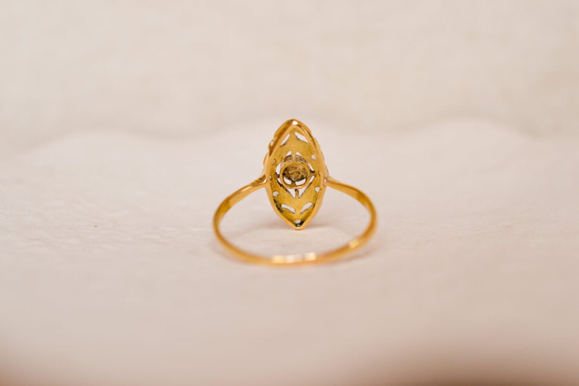 Bague Navette Art Déco Diamants