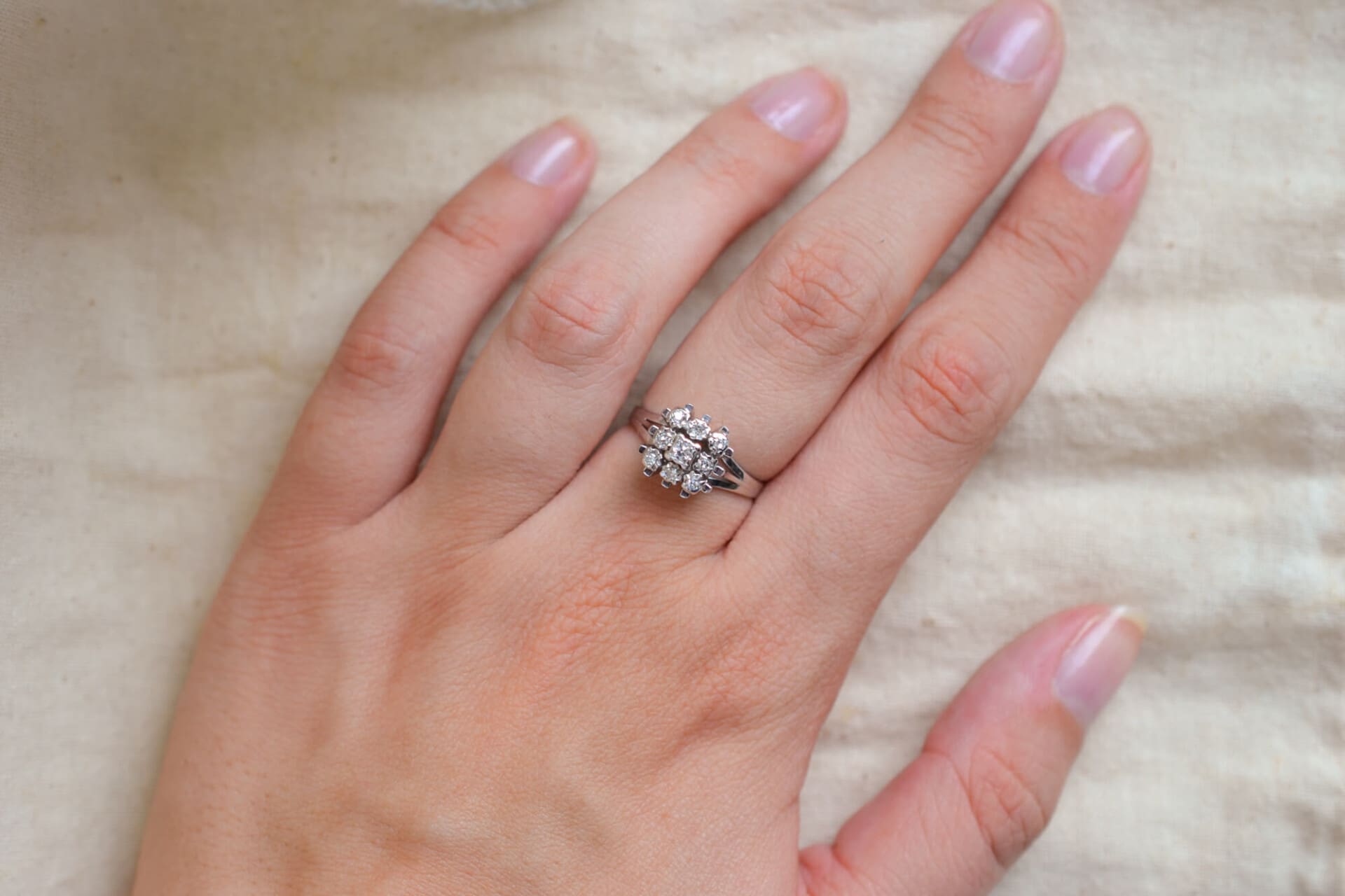 Bague carrée Diamants
