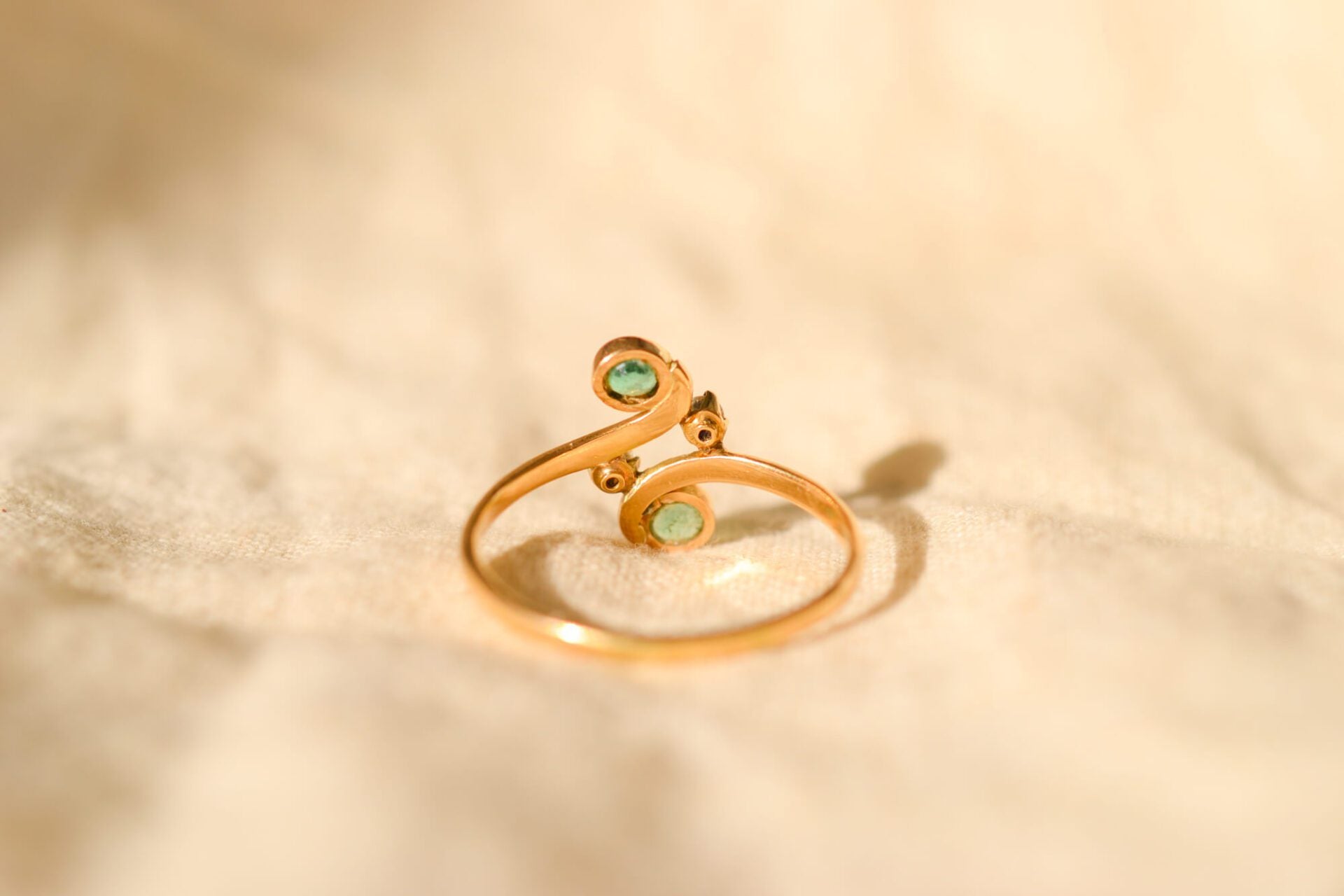 Bague Toi et Moi Emeraudes Oxydes