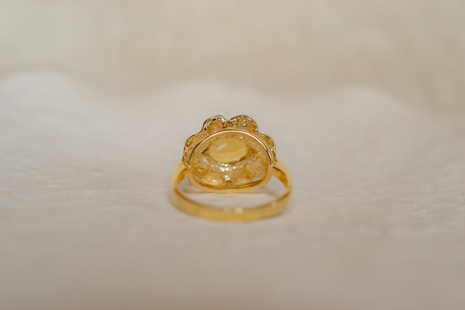Bague fleur Citrine