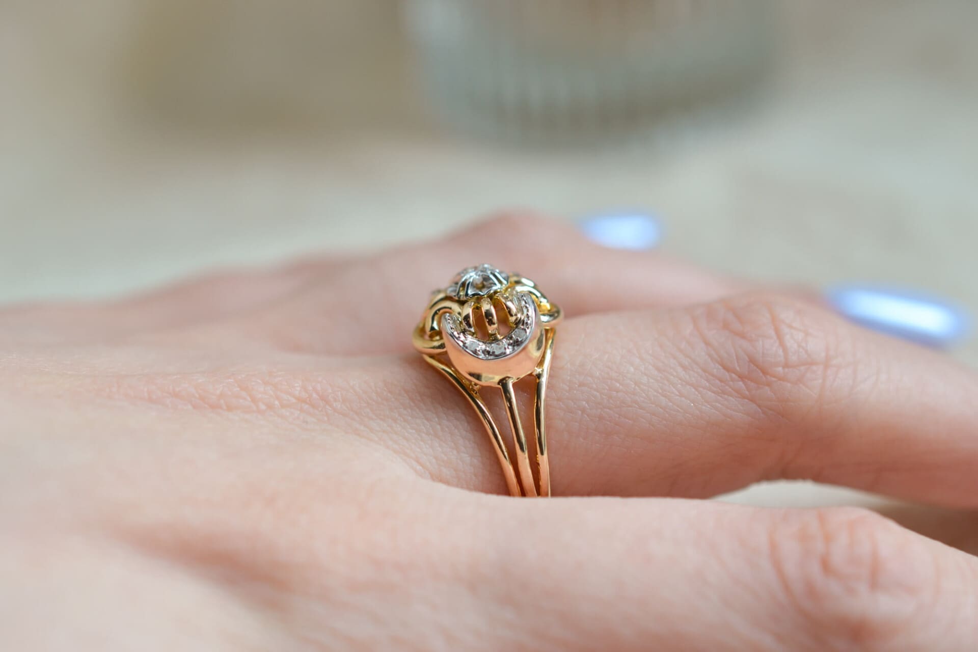 Bague ajourée 2 Ors Diamants