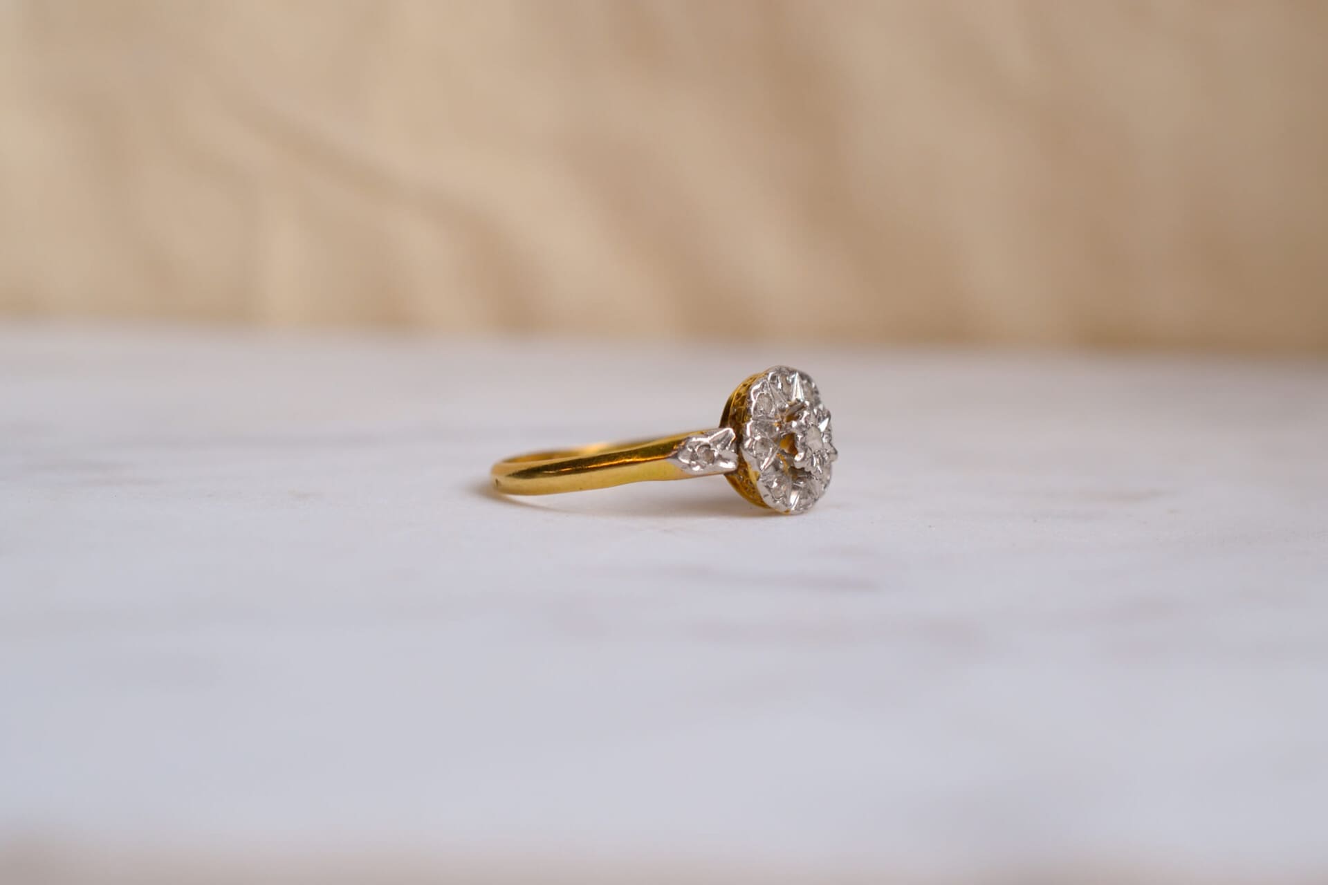 Bague circulaire Art Déco 2 Ors Diamants