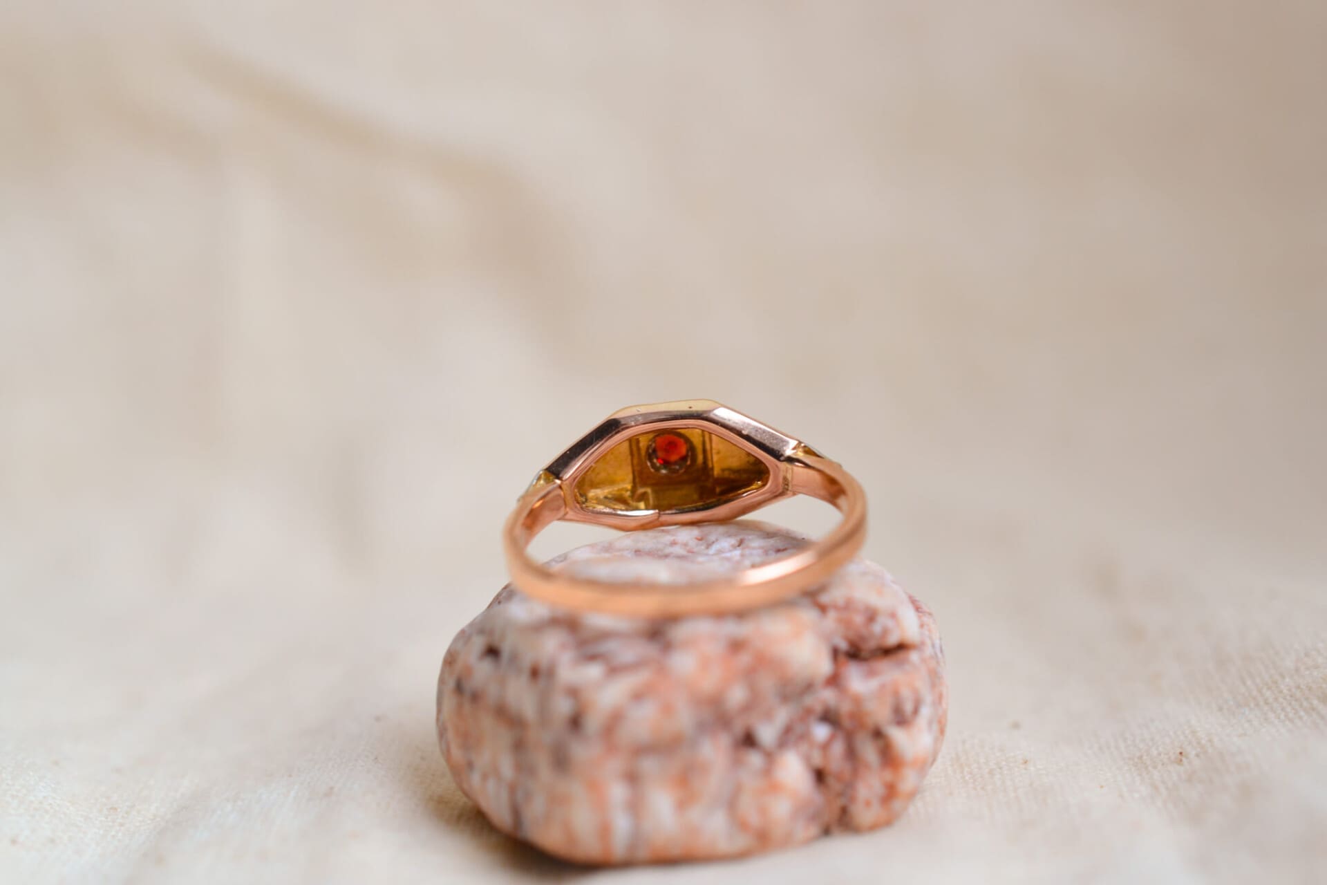 Bague Art Déco 2 Ors Grenat
