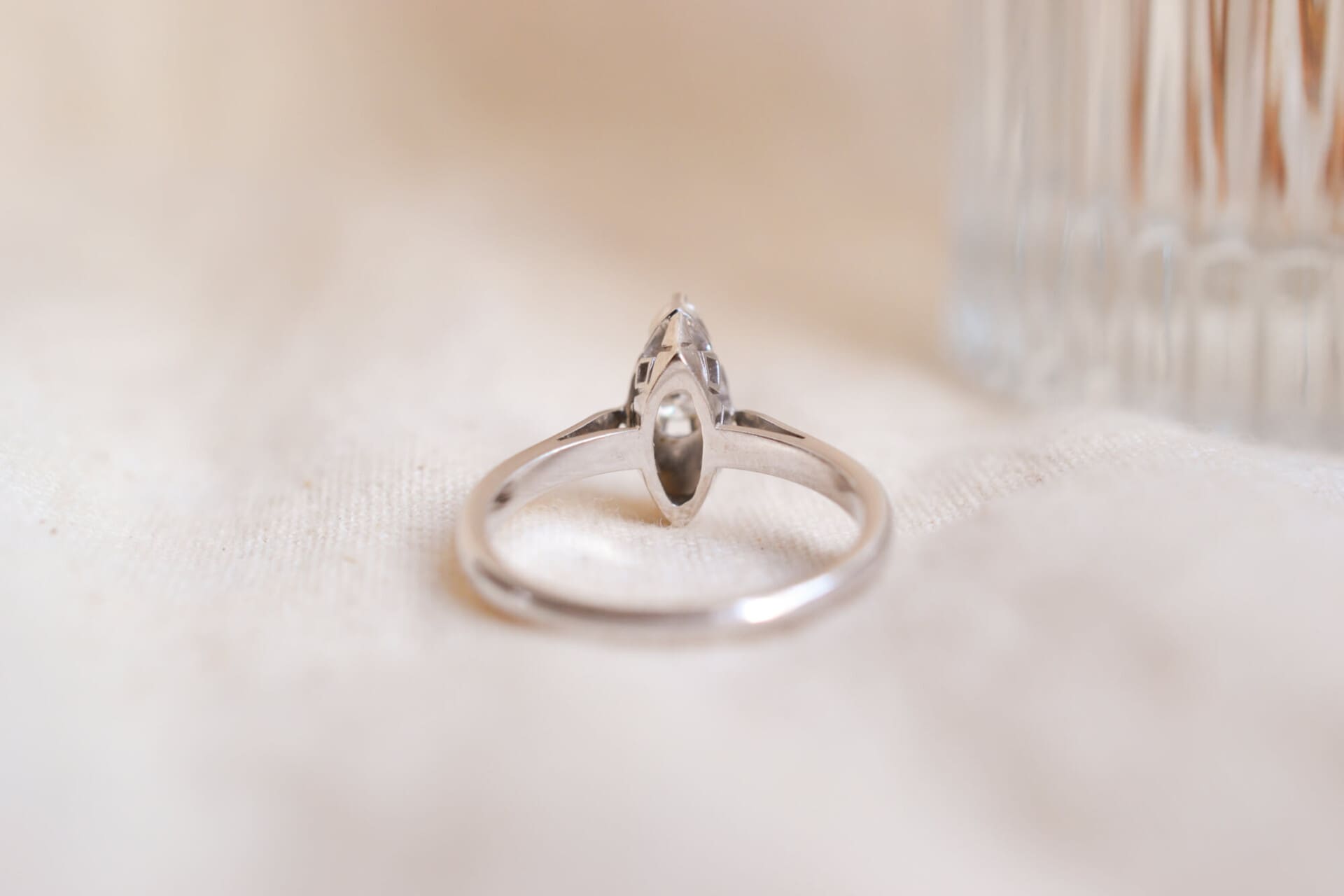Bague Navette trilogie Diamants