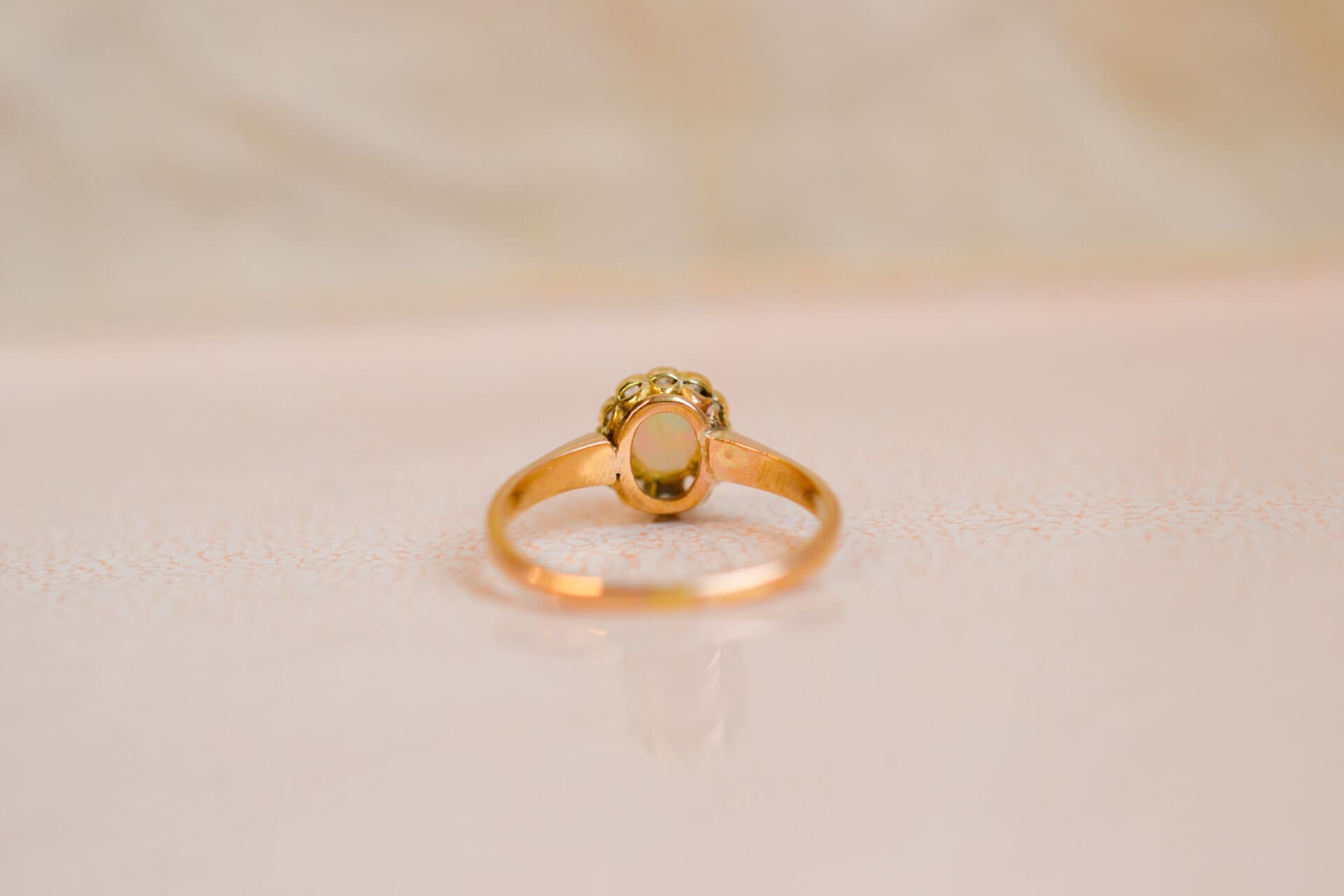 Bague fleur Opale et Diamants