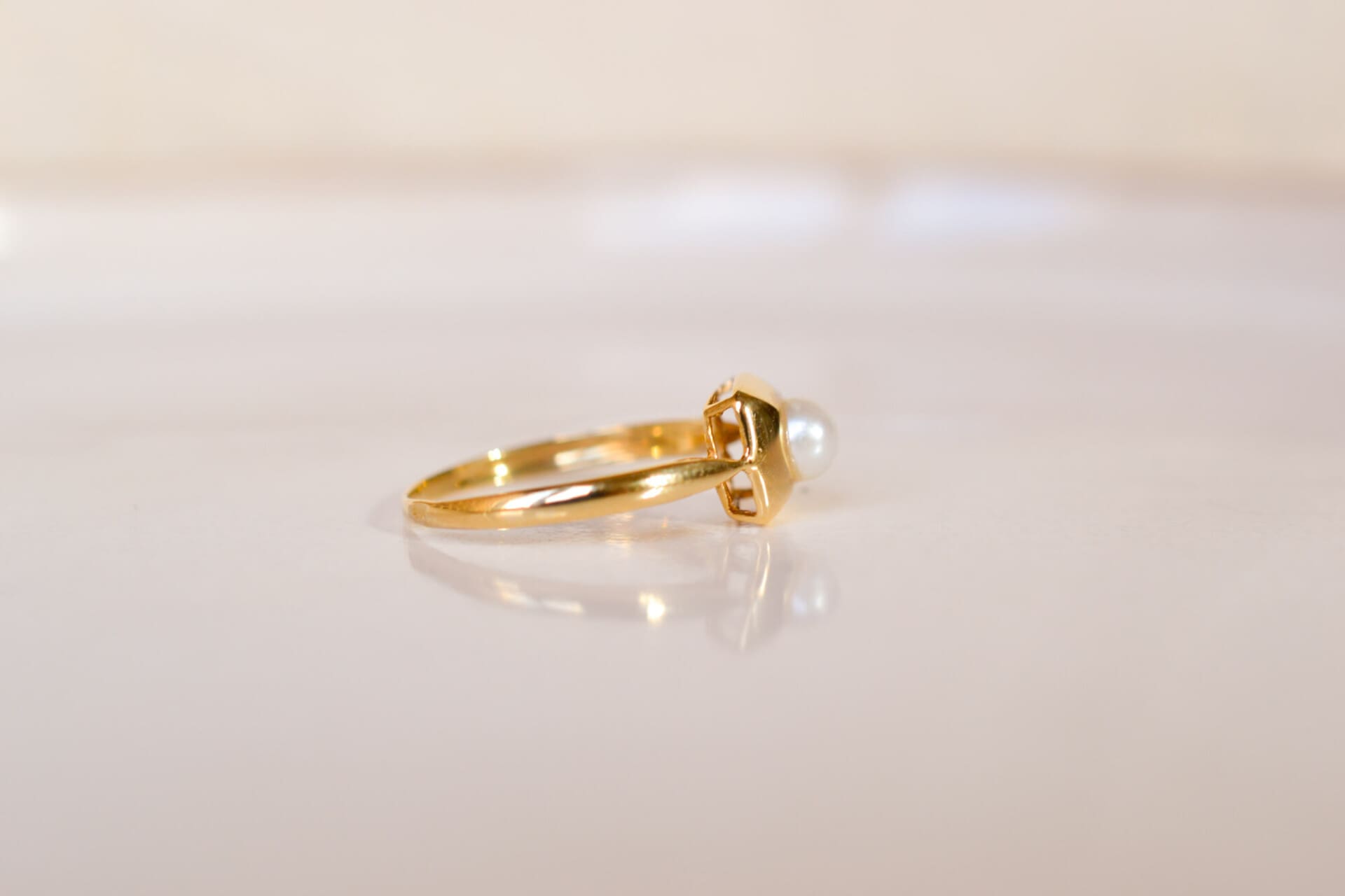 Bague carrée Perle