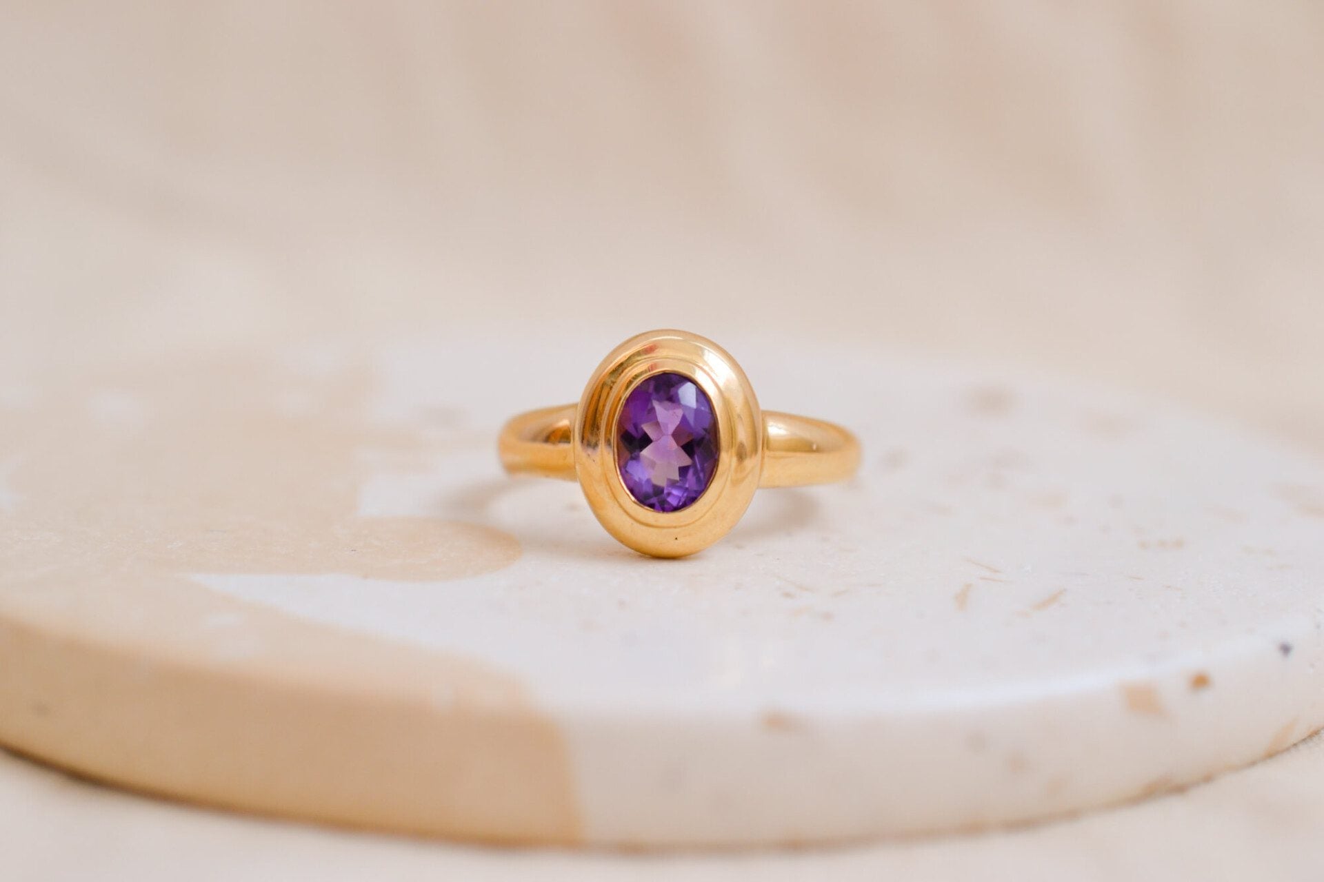 Bague Améthyste sertie clos