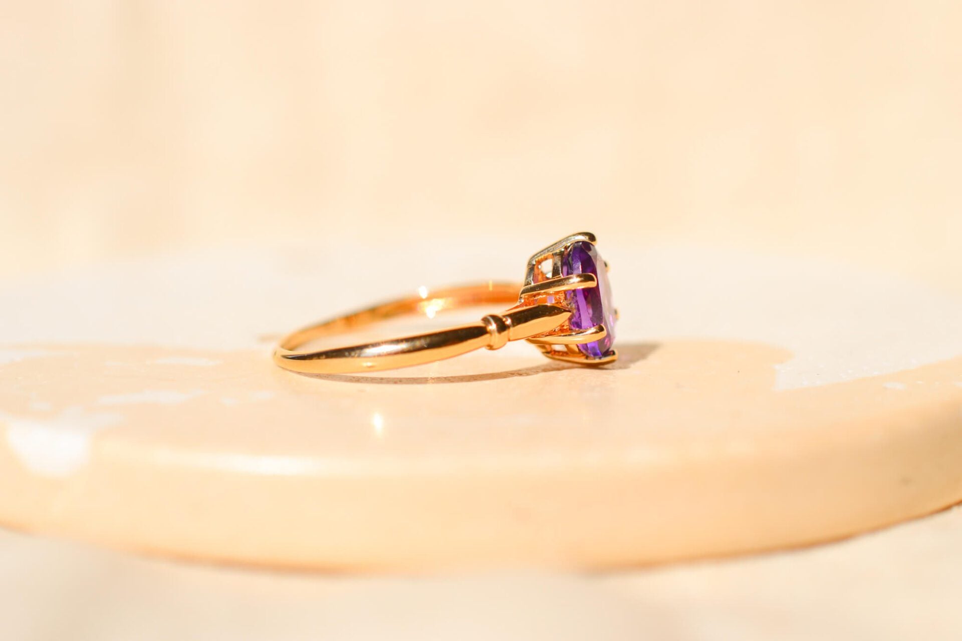 Bague Solitaire Améthyste