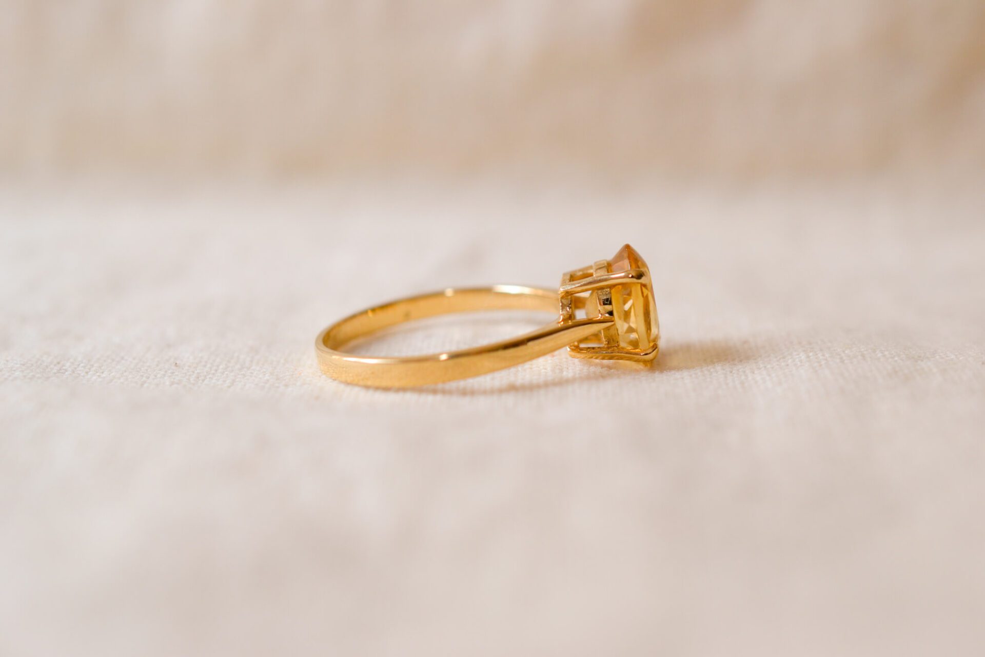 Bague Solitaire Citrine