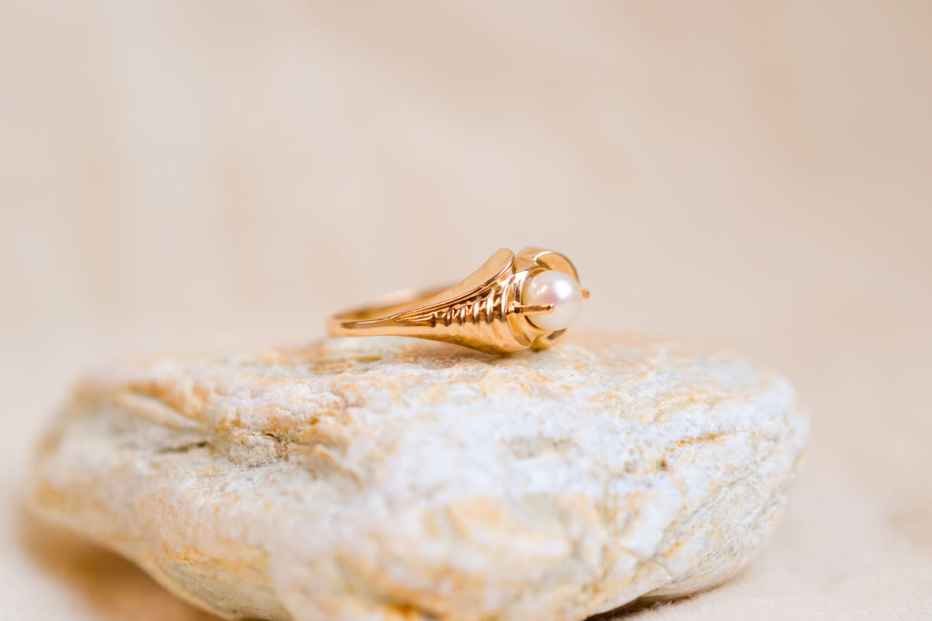 Bague Perle volute